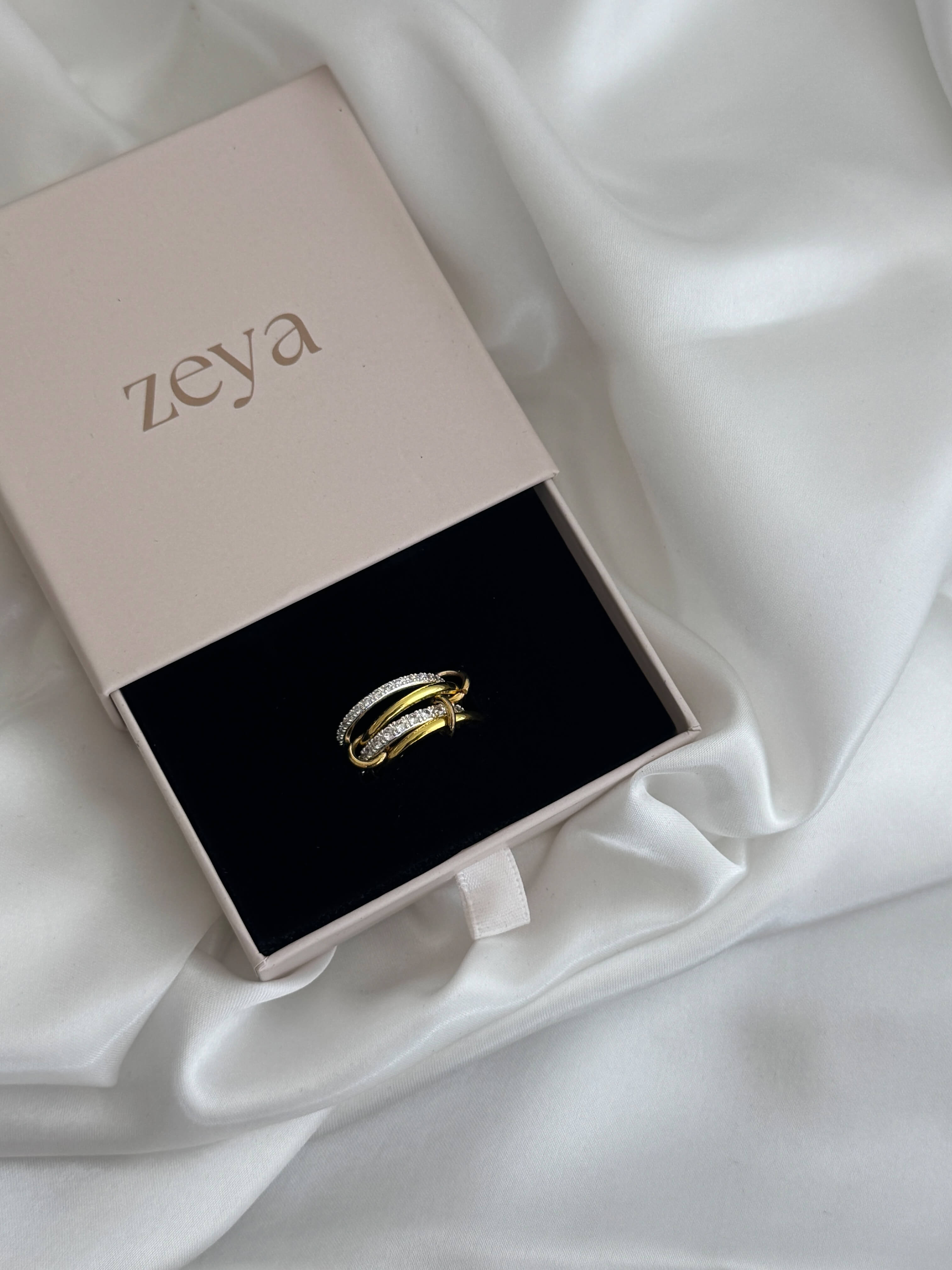 Ramona Rhinestone Stacked Ring