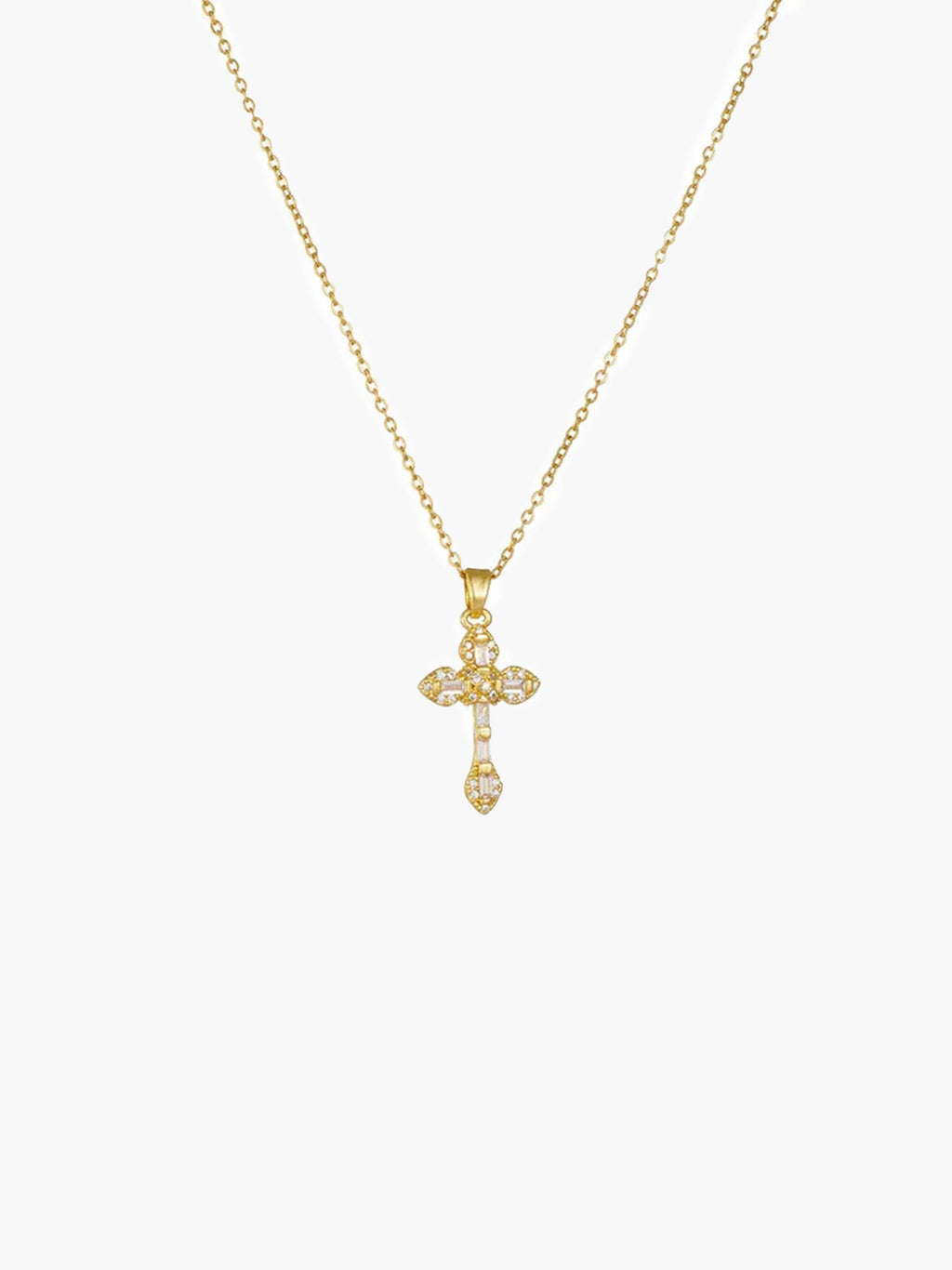 Lucy Zircon Cross Pendant Necklace