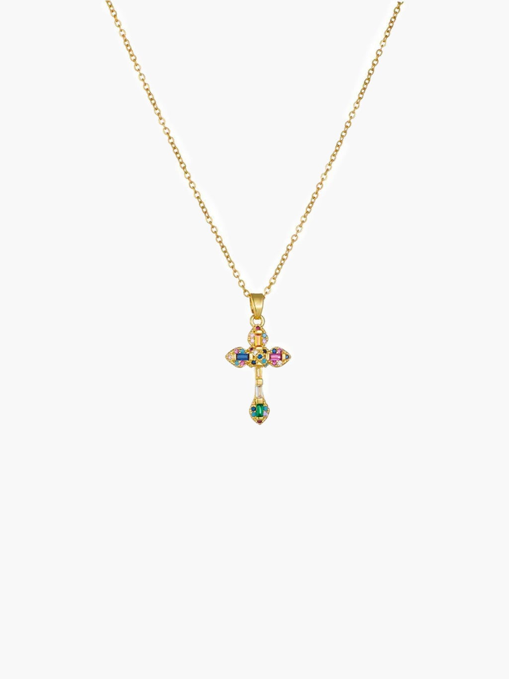 Lucy Zircon Cross Pendant Necklace