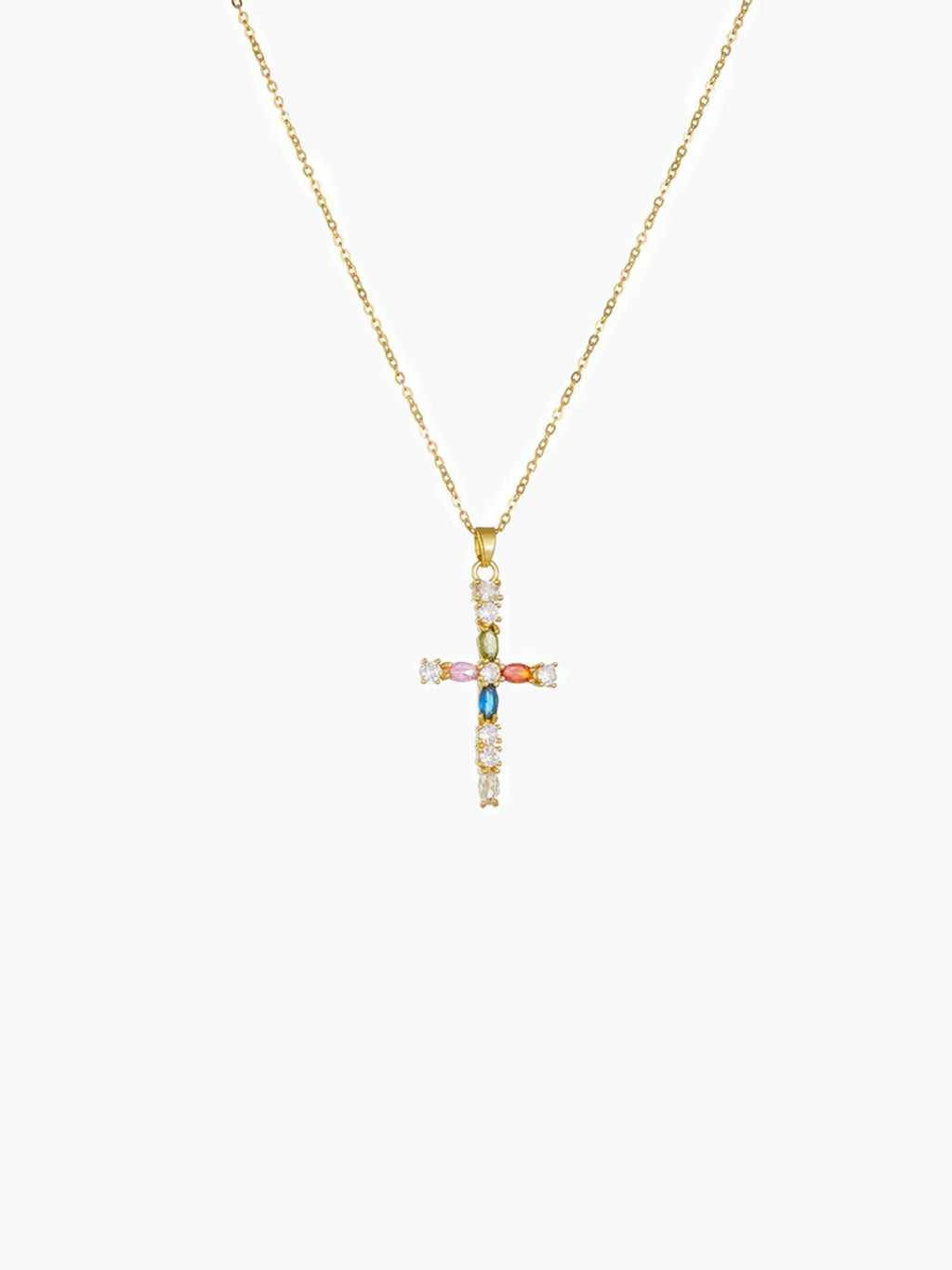 Lucy Zircon Cross Pendant Necklace