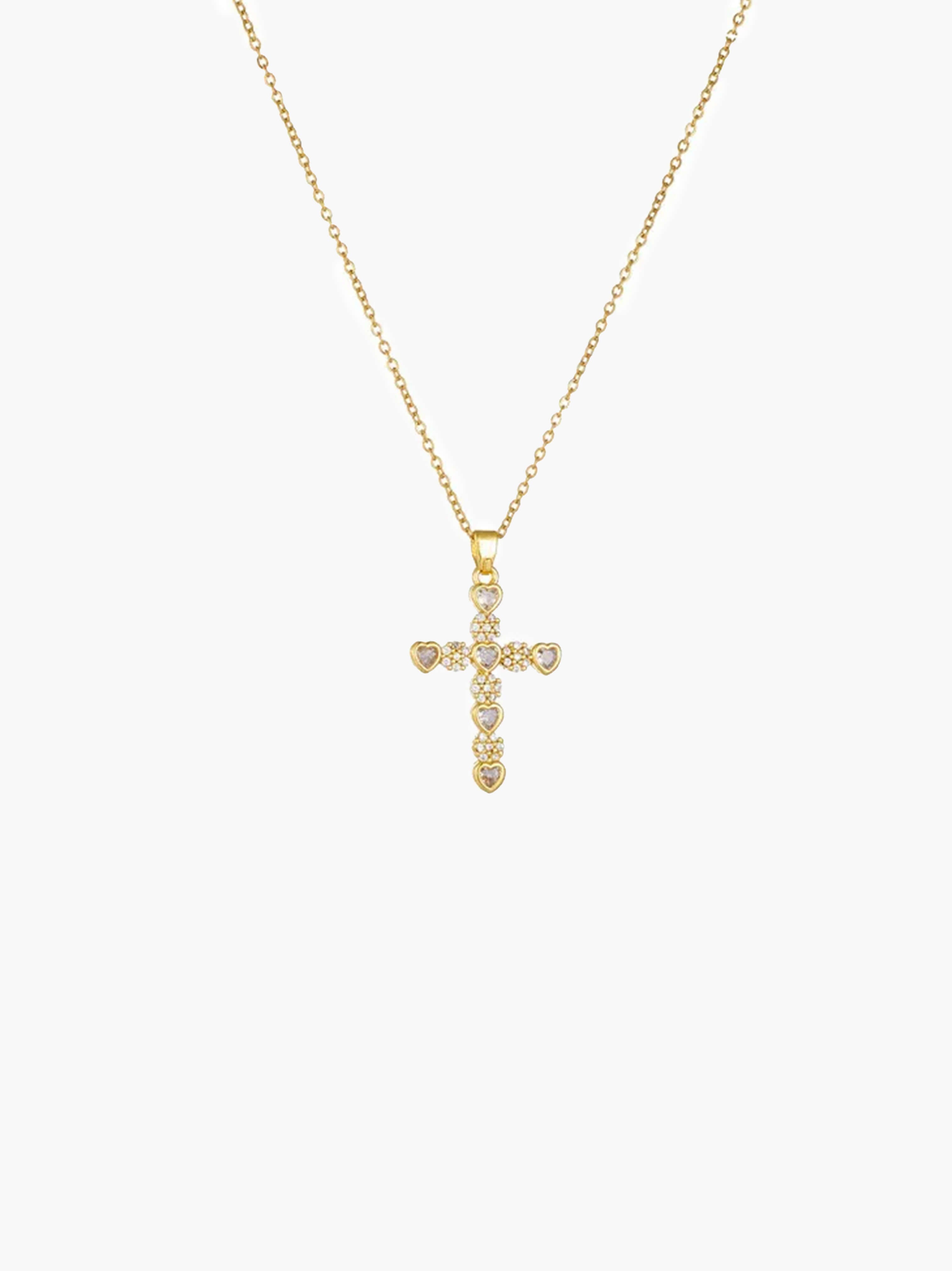 Lucy Zircon Cross Pendant Necklace