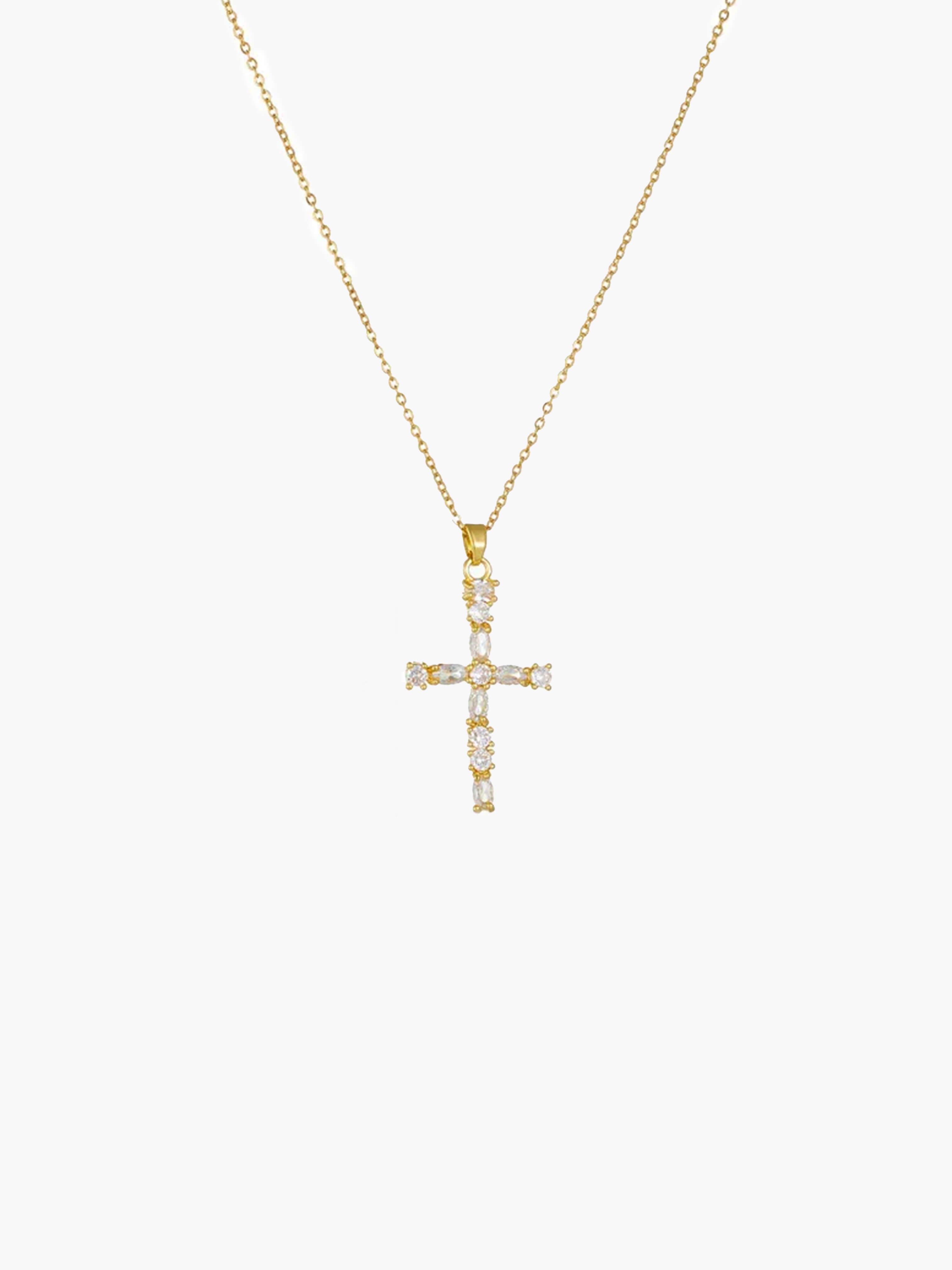 Lucy Zircon Cross Pendant Necklace