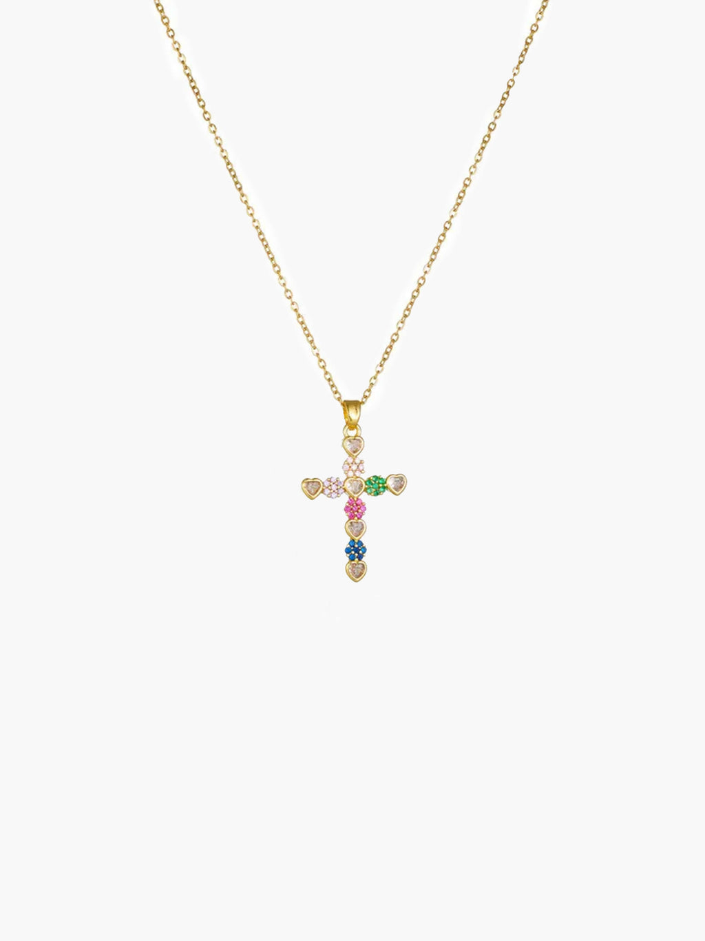 Lucy Zircon Cross Pendant Necklace