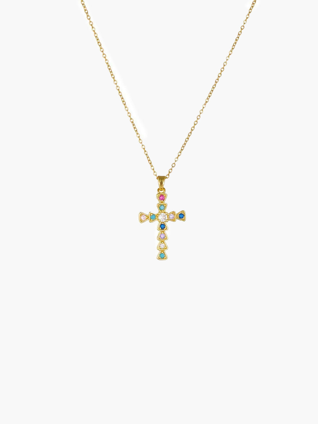 Lucy Zircon Cross Pendant Necklace