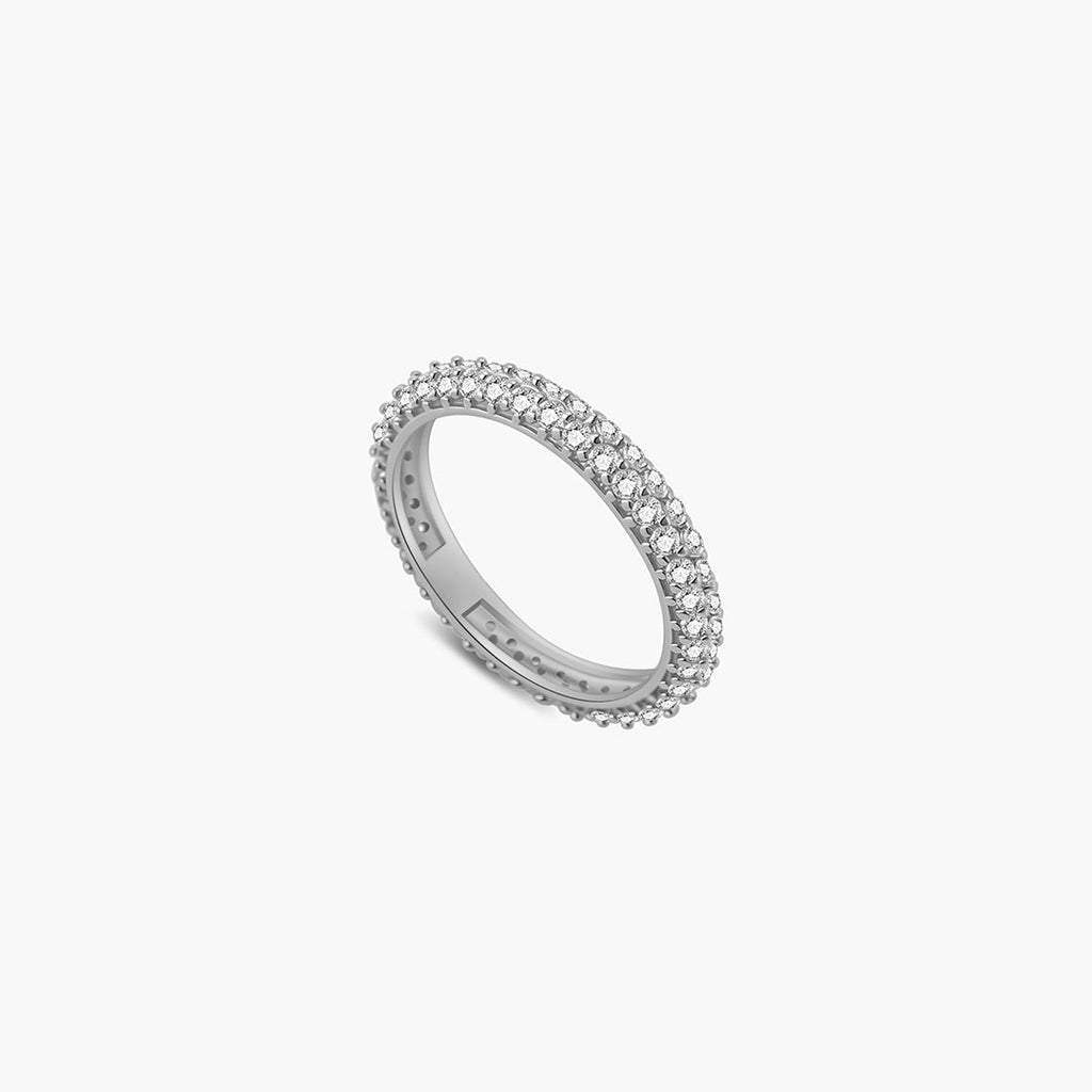 Soraya Crown-Edge Rhinestone Band Ring