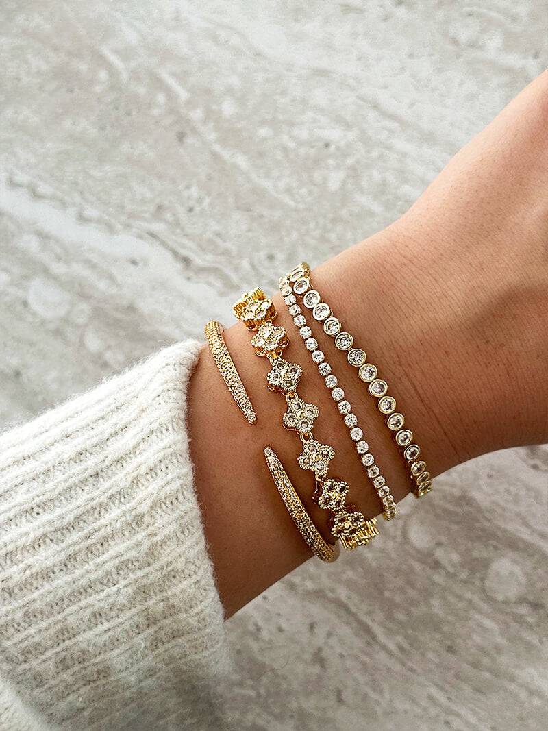 Alba Round Cut Zirconia Bezel Tennis Bracelet