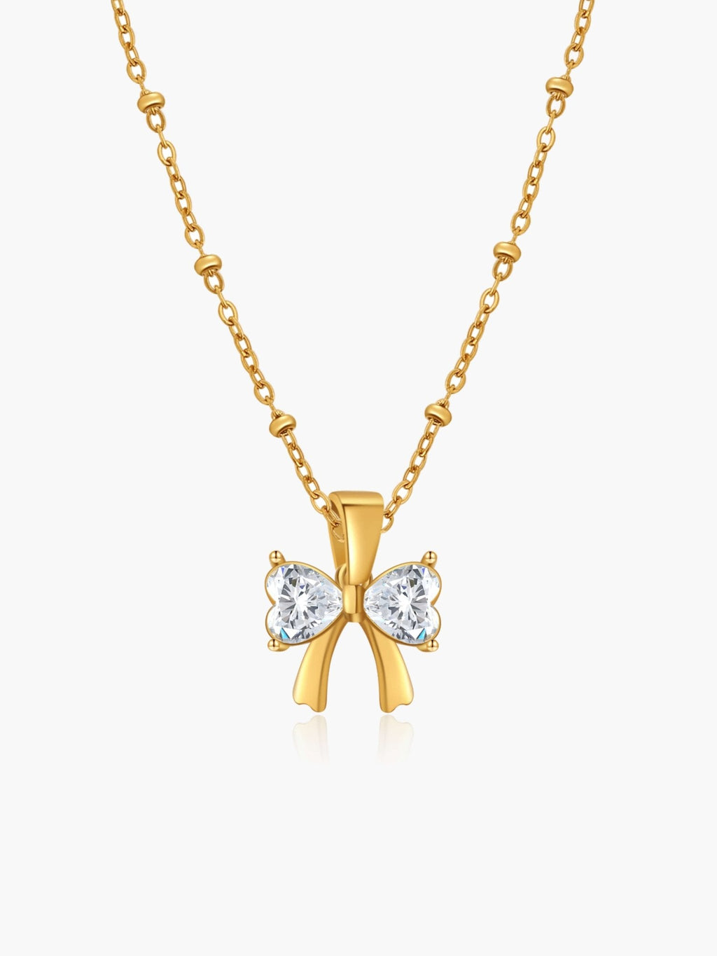 Amara Zirconia Bow Pendant Necklace