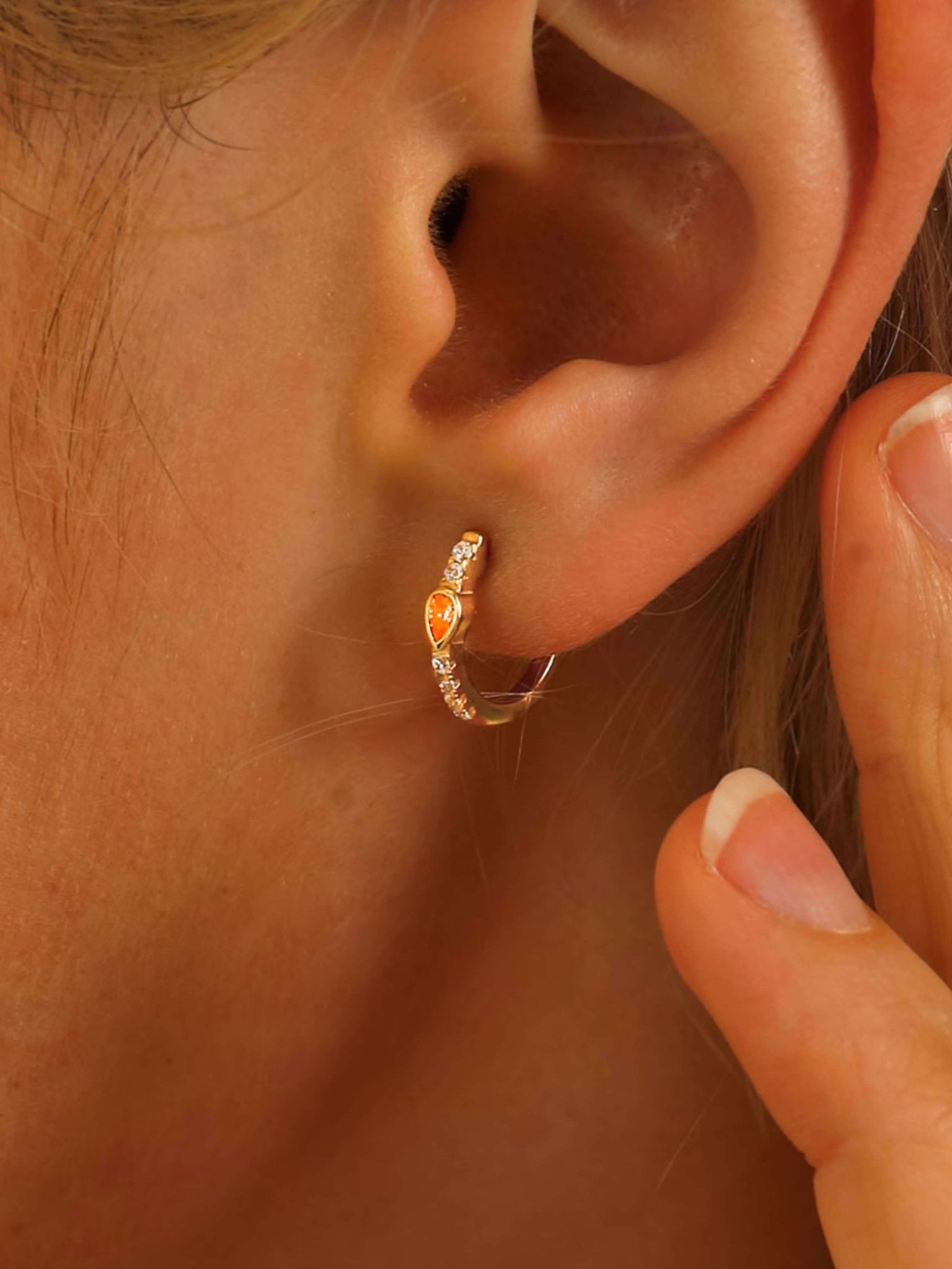 Amber Hoop Earrings