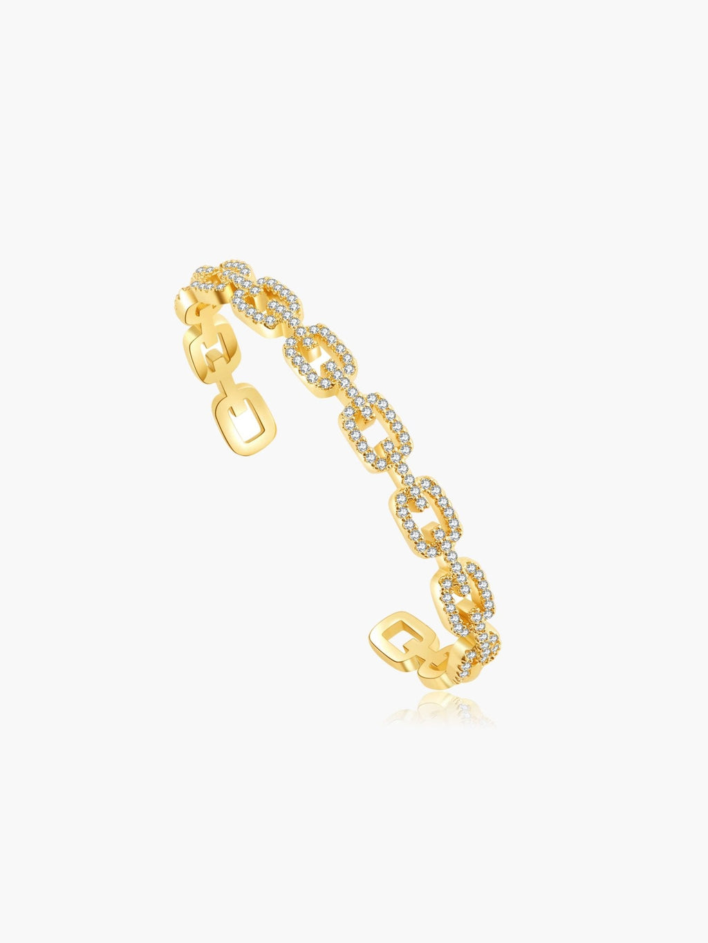 Amelise Adjustable Rhinestone Link Cuff Bracelet
