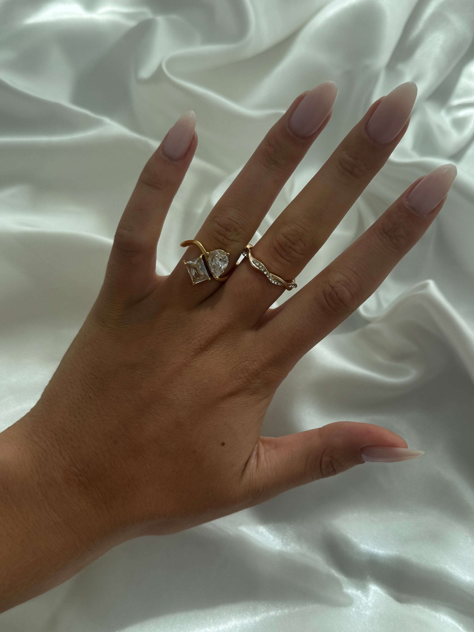 Arabel Infinity Twist Rhinestone Ring