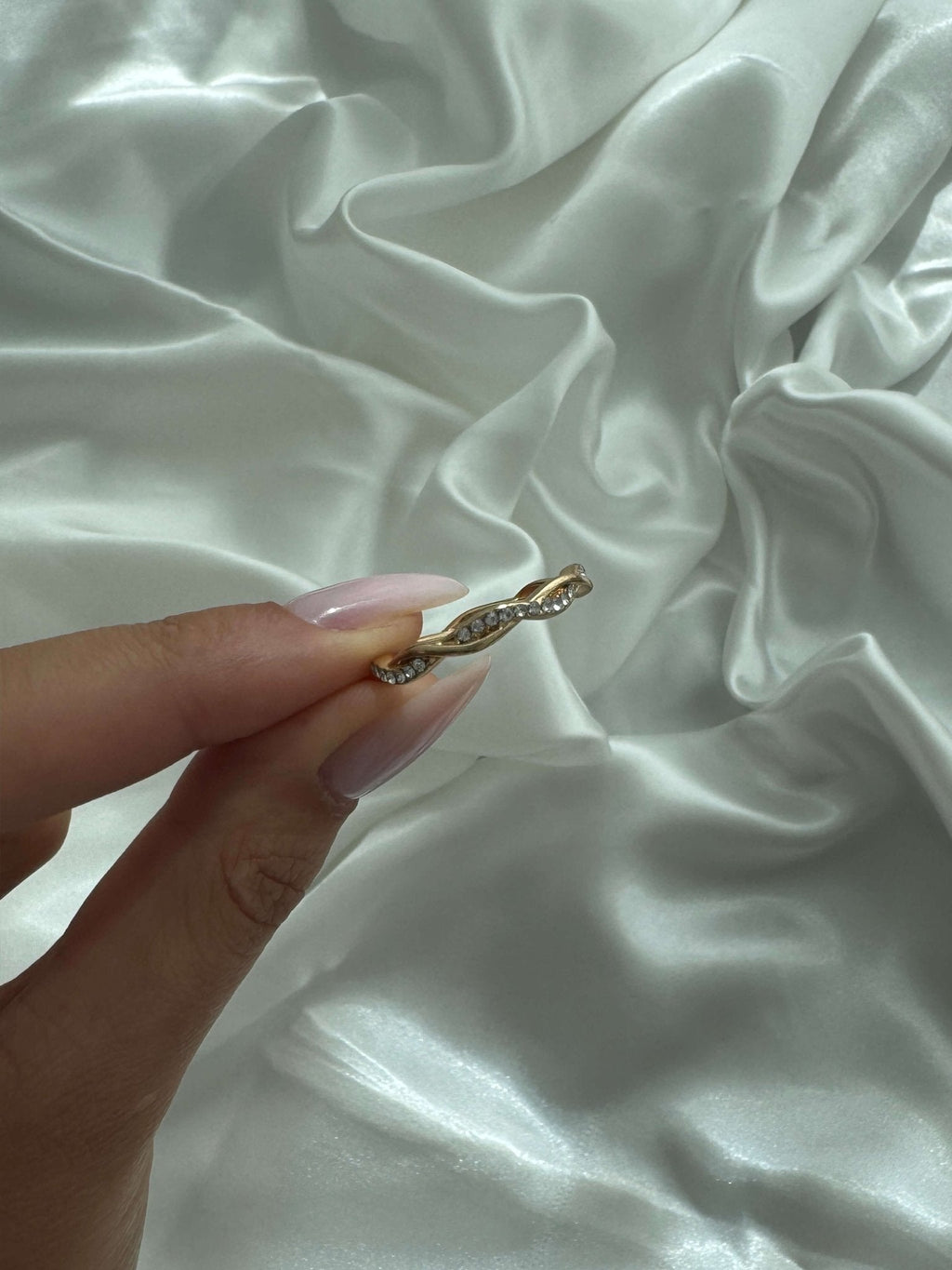 Arabel Infinity Twist Rhinestone Ring