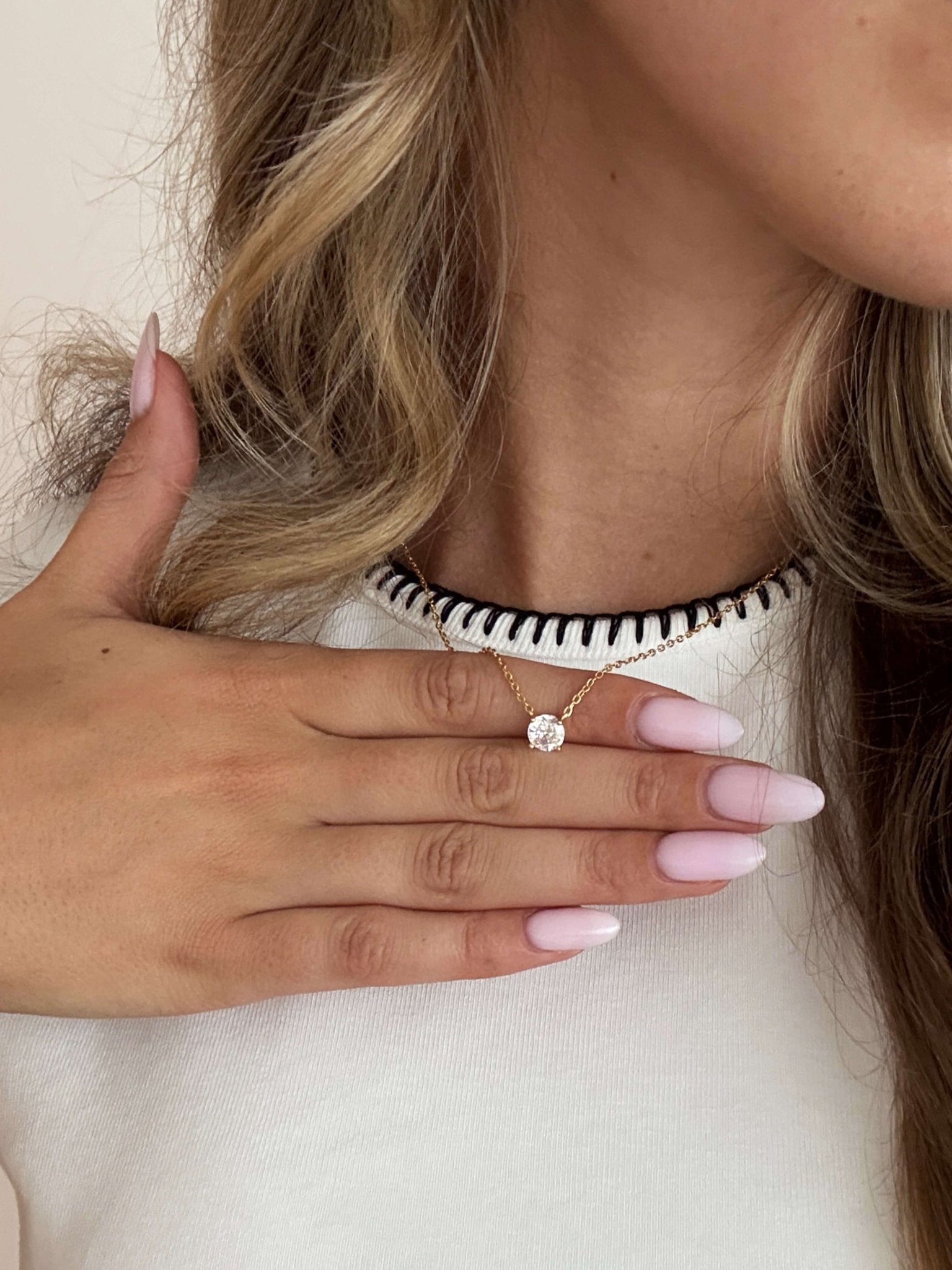 Aralyn Round Zirconia Pendant Necklace