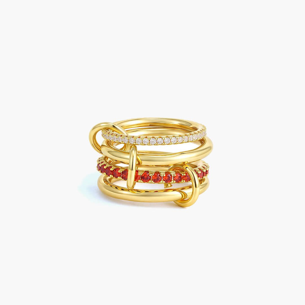 Astrid Fire Red Stacked Ring