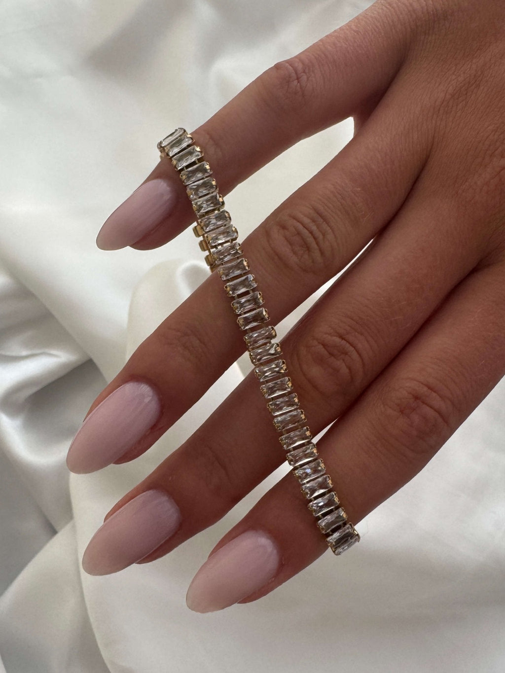 Baguette Cut Zirconia Tennis Bracelet