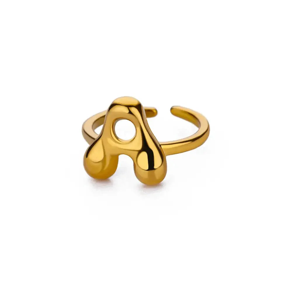 Cindella Adjustable Bubble Initial Ring