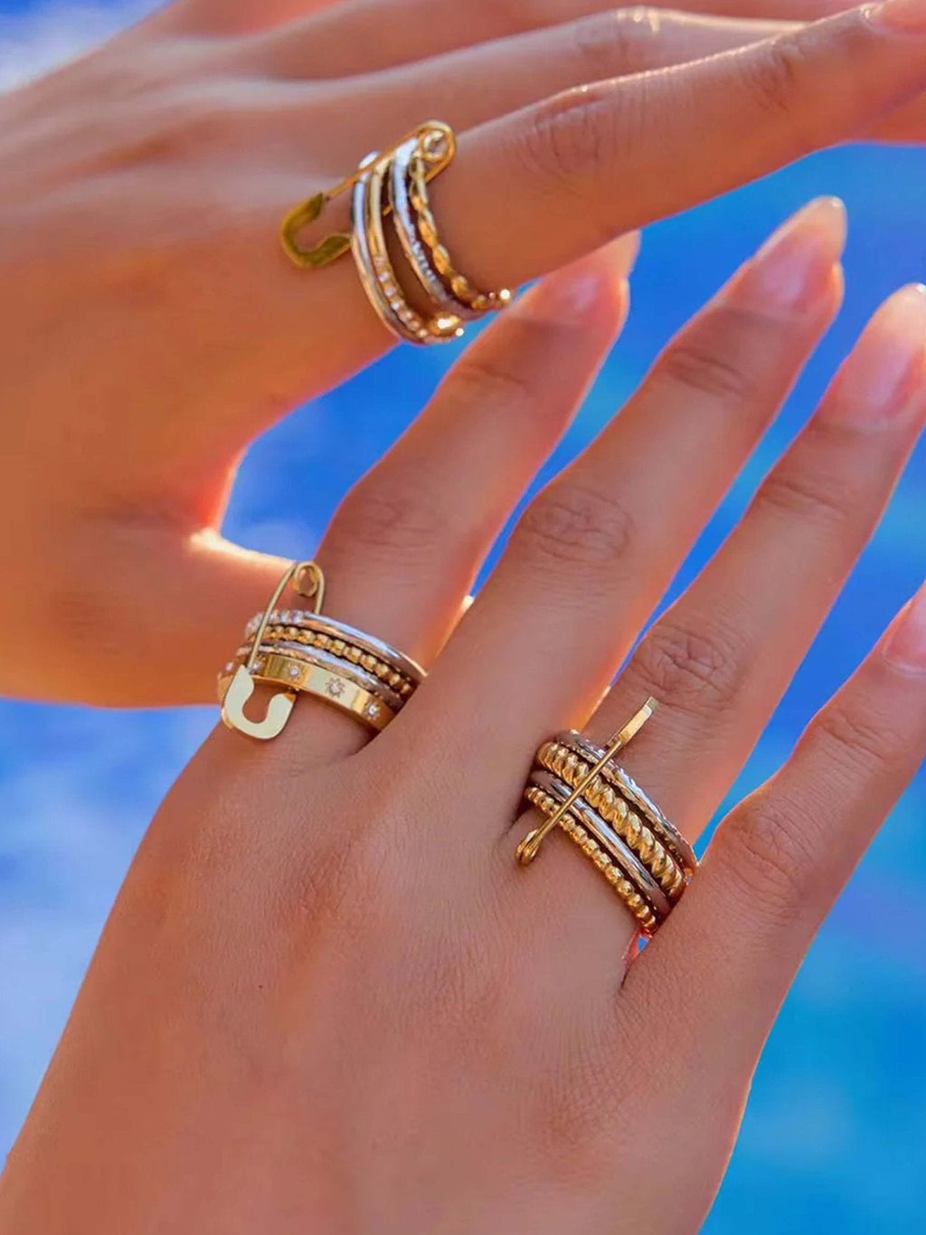 Claudine stacked Pin Rings