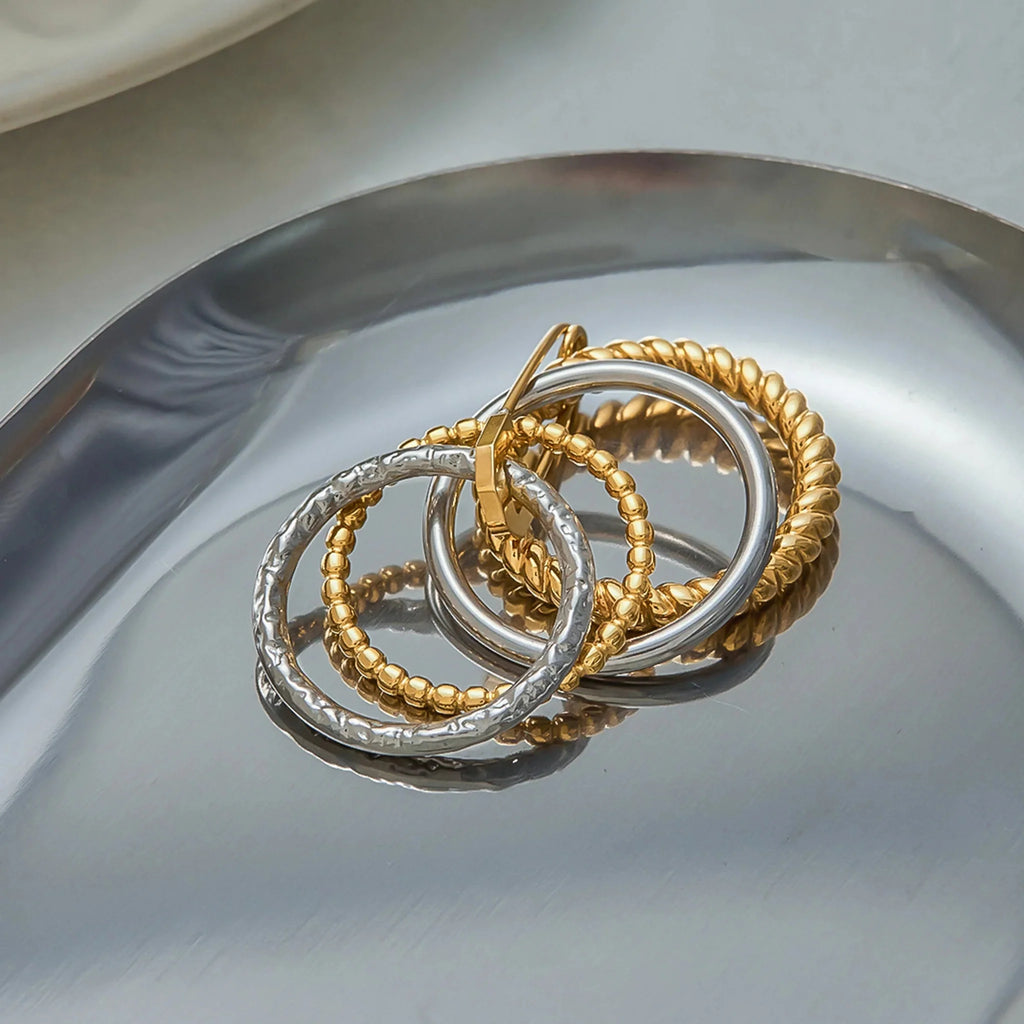 Claudine stacked Pin Rings