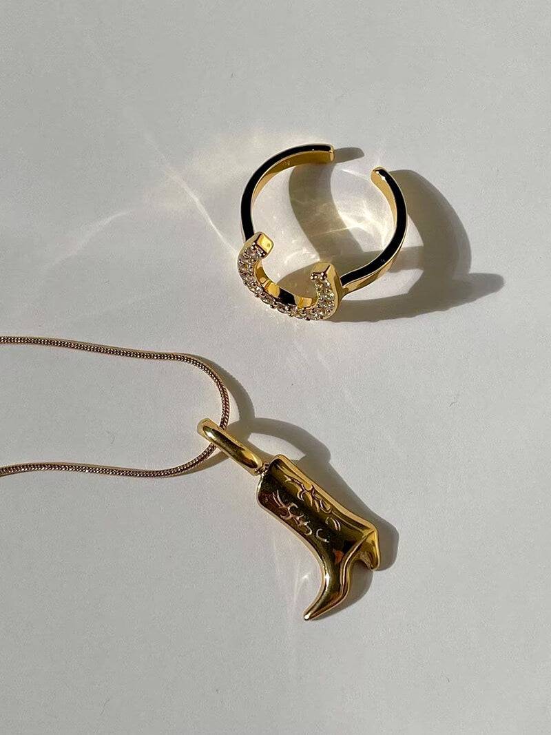 Cowboy Boot Pendant Necklace