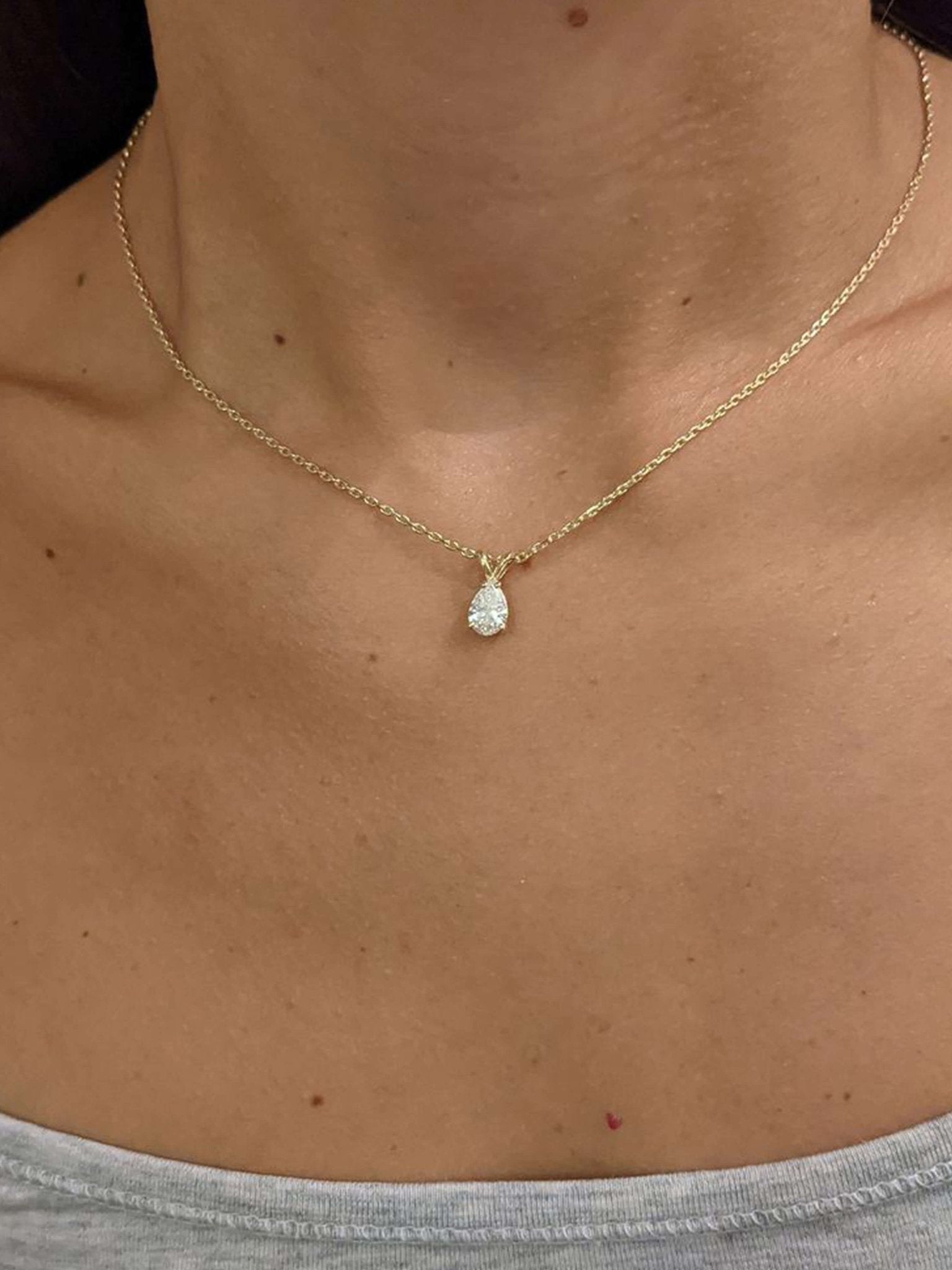 Daphne Pear Cut Zirconia Pendant Necklace