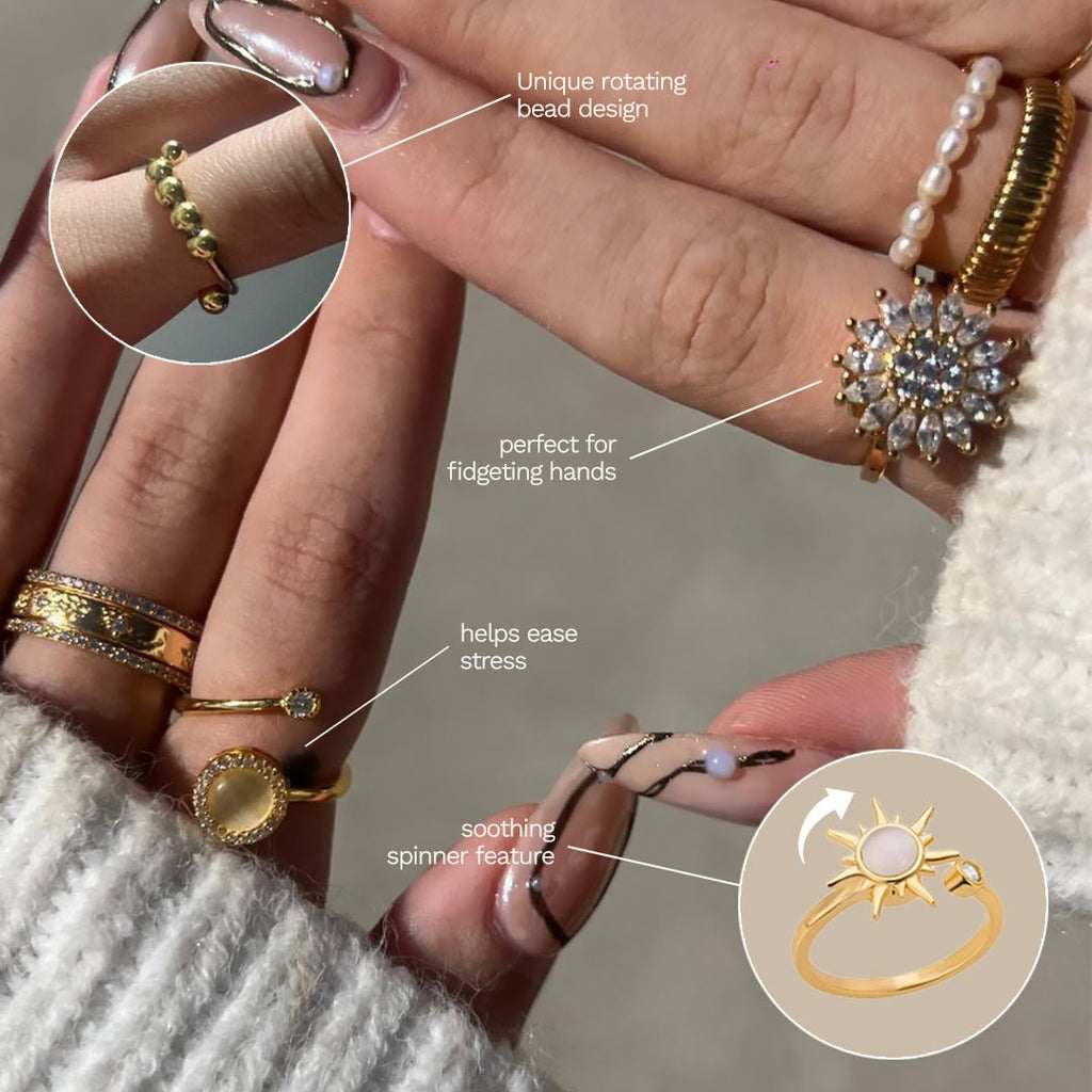 Eliz Anxiety Spinner Ring Set
