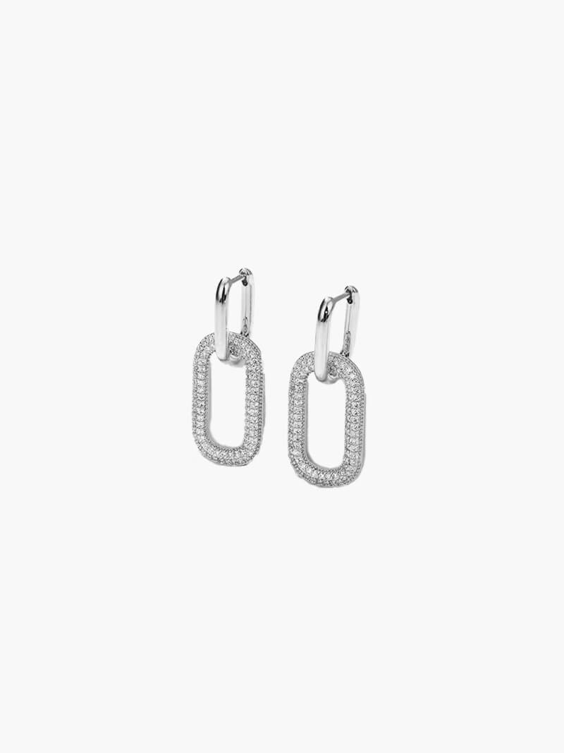 Elysia Sparkling Pavé Link Hoops