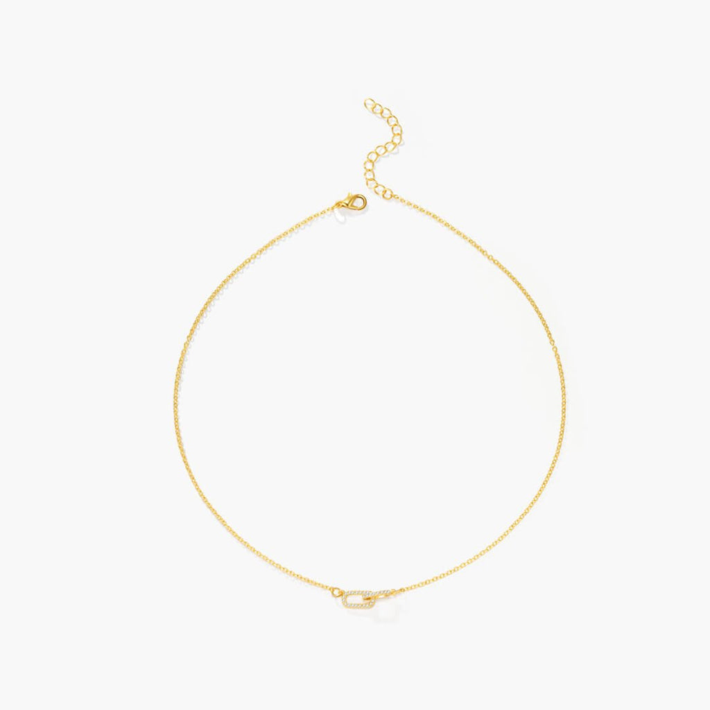 Gwen Interlocking Zirconia Chain Necklace