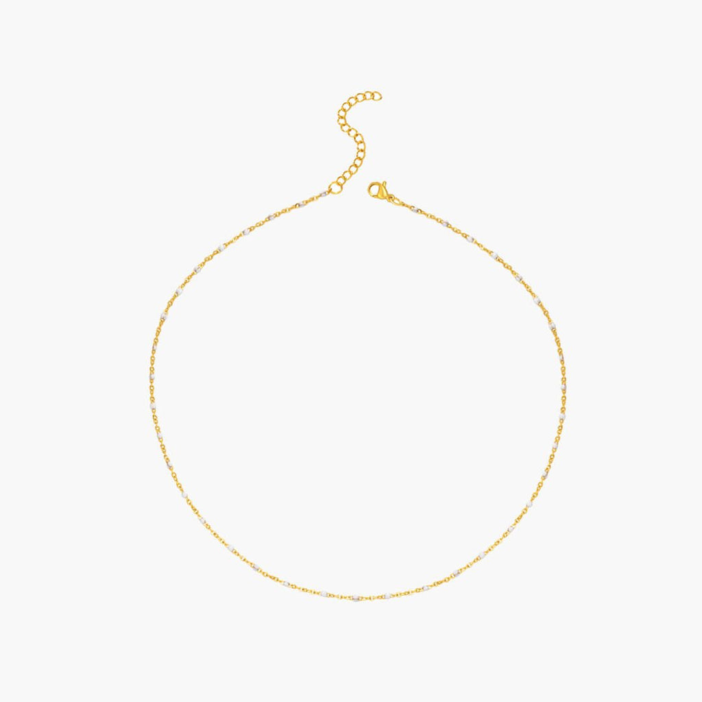 Iona Minimal Pearl Bead Chain Necklace