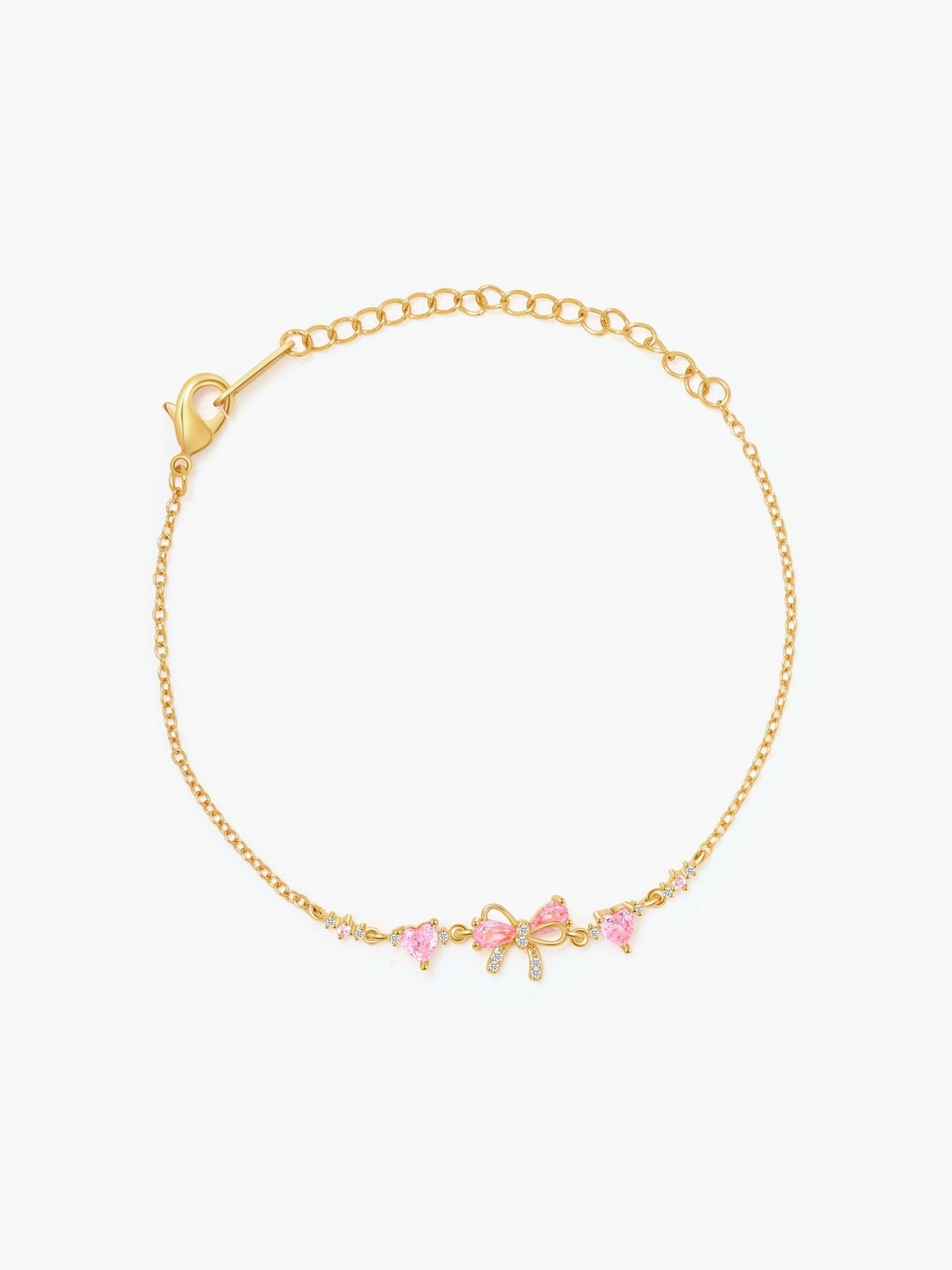 Jasmine Zirconia Bow Detail Chain Bracelet