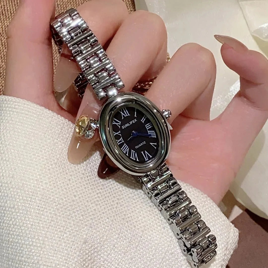 Josephine Oval Watch with Sleek Strap