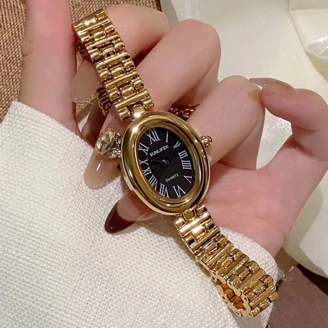 Josephine Oval Watch with Sleek Strap