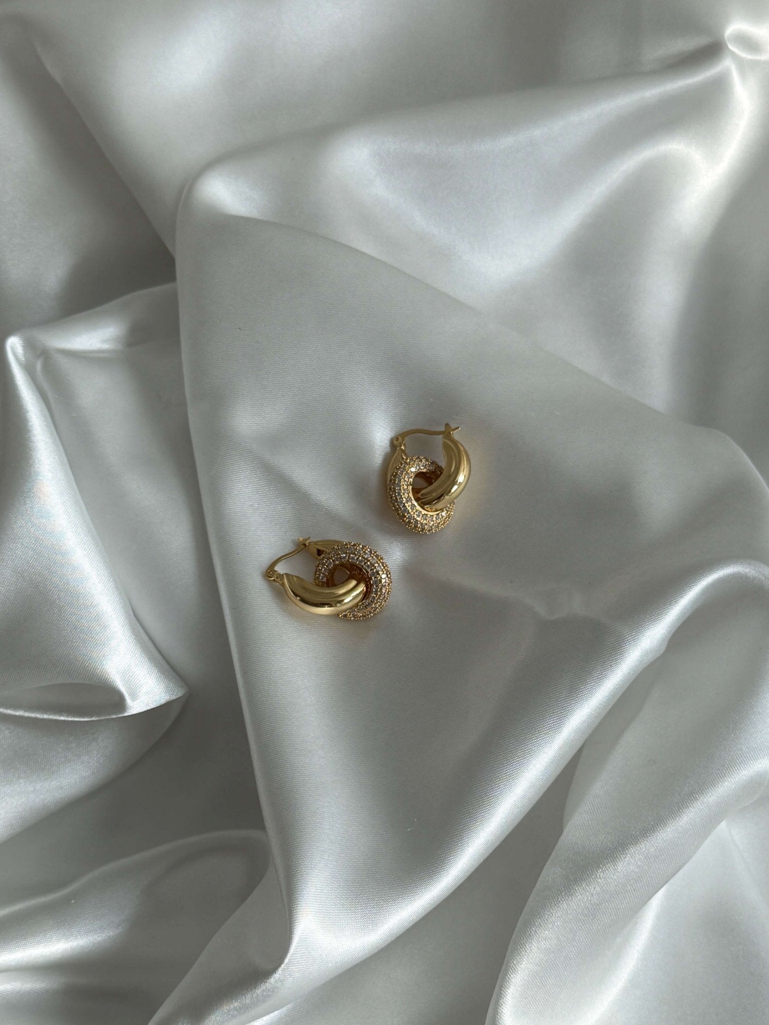 Lena Interlocking Pavé Loop Earrings