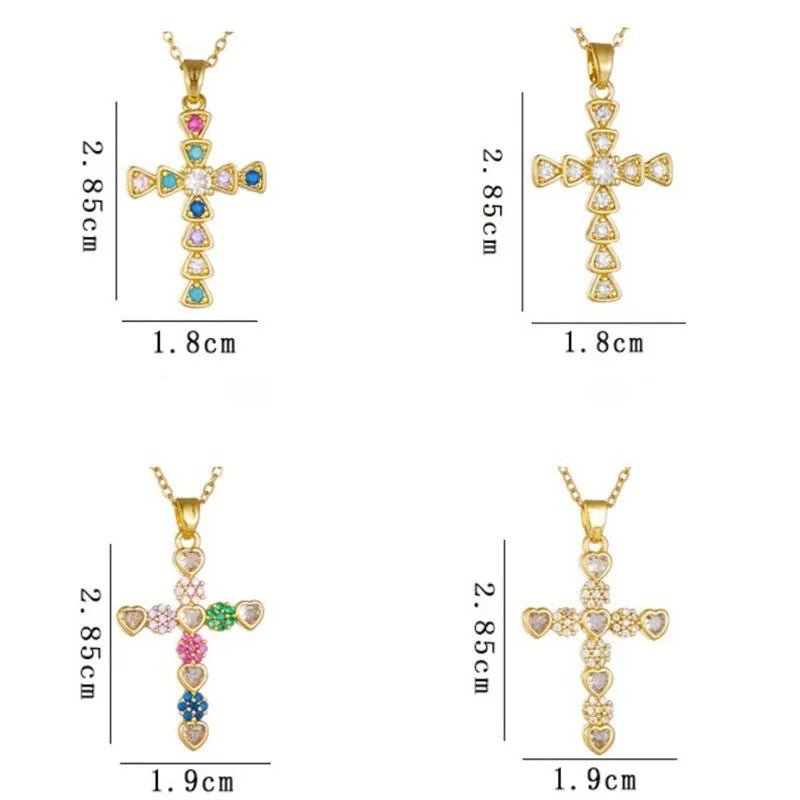 Lucy Zircon Cross Pendant Necklace