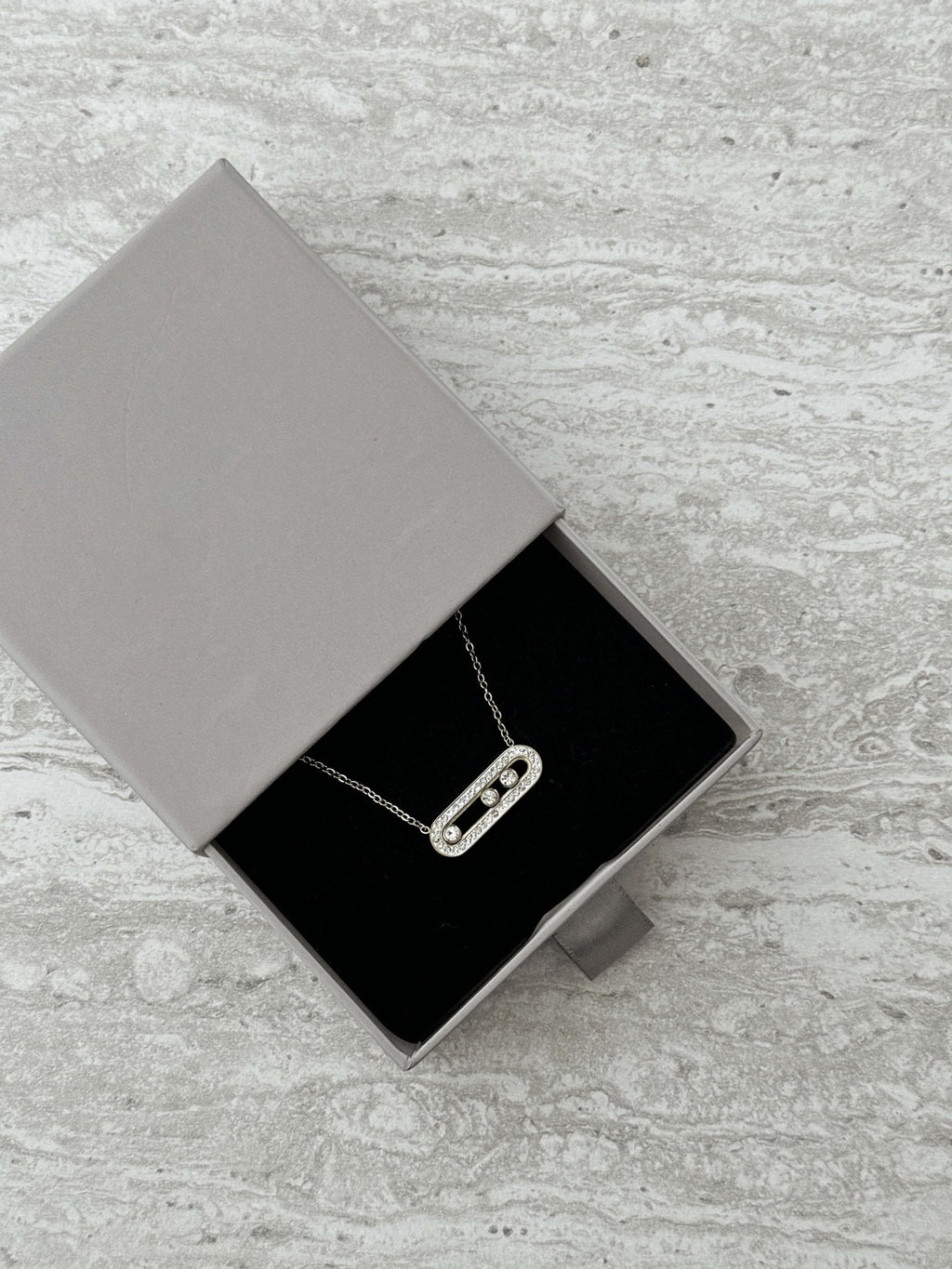 Kathy Triple Zirconia Pendant Necklace