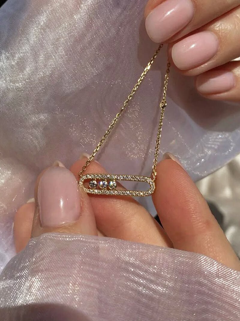 Kathy Triple Zirconia Pendant Necklace