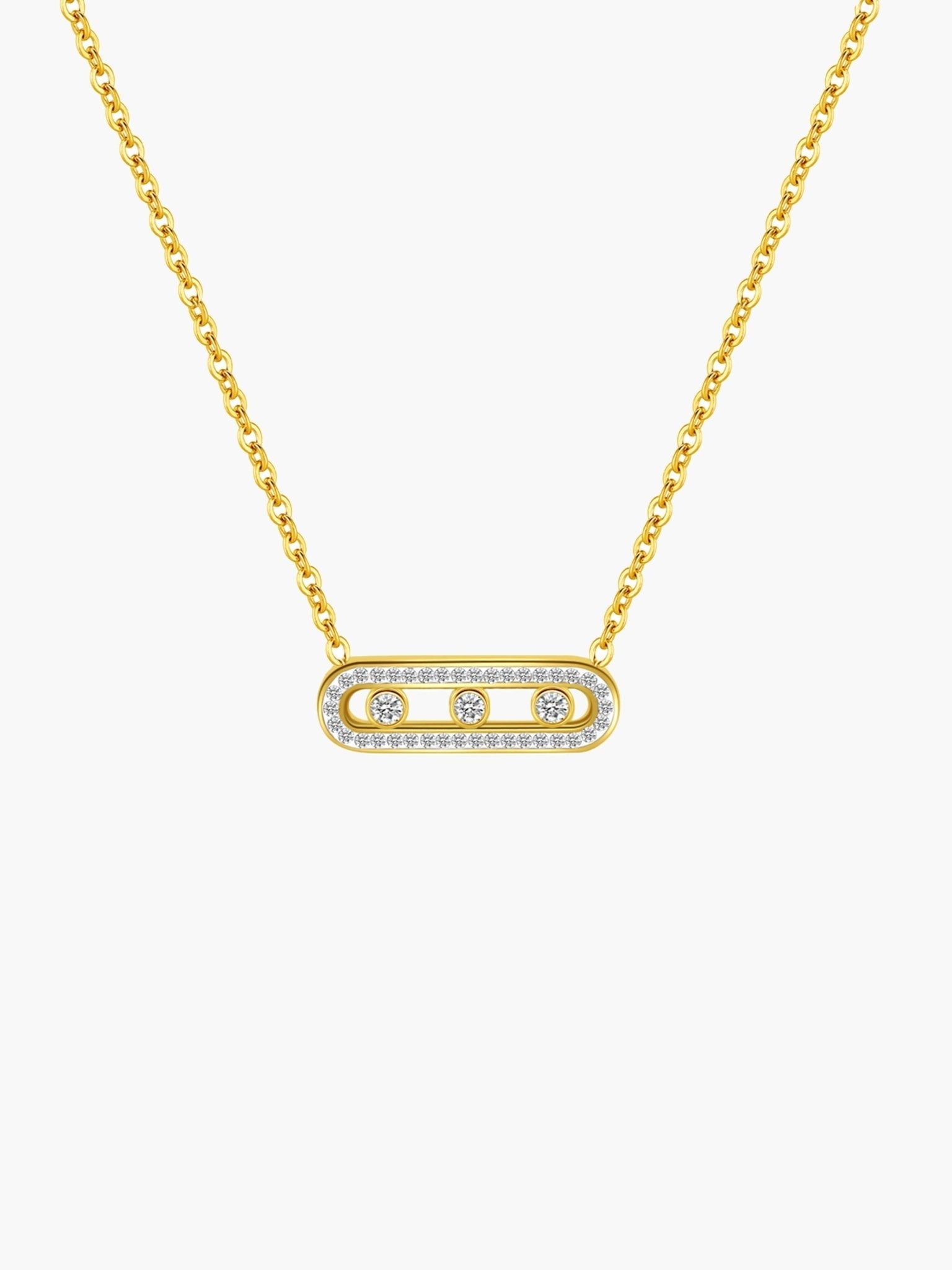 Kathy Triple Zirconia Pendant Necklace