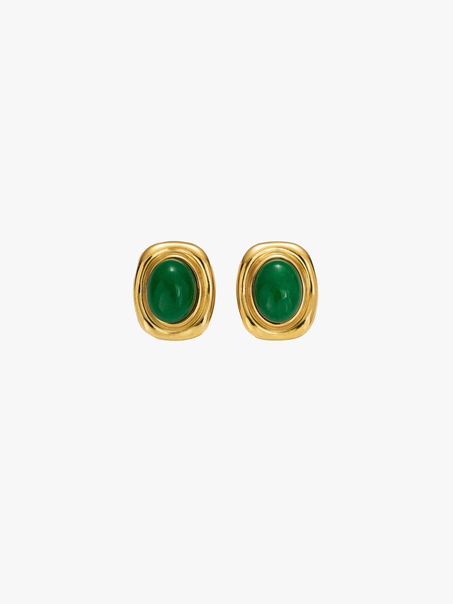 Olivia Oval Natural Stone Earrings