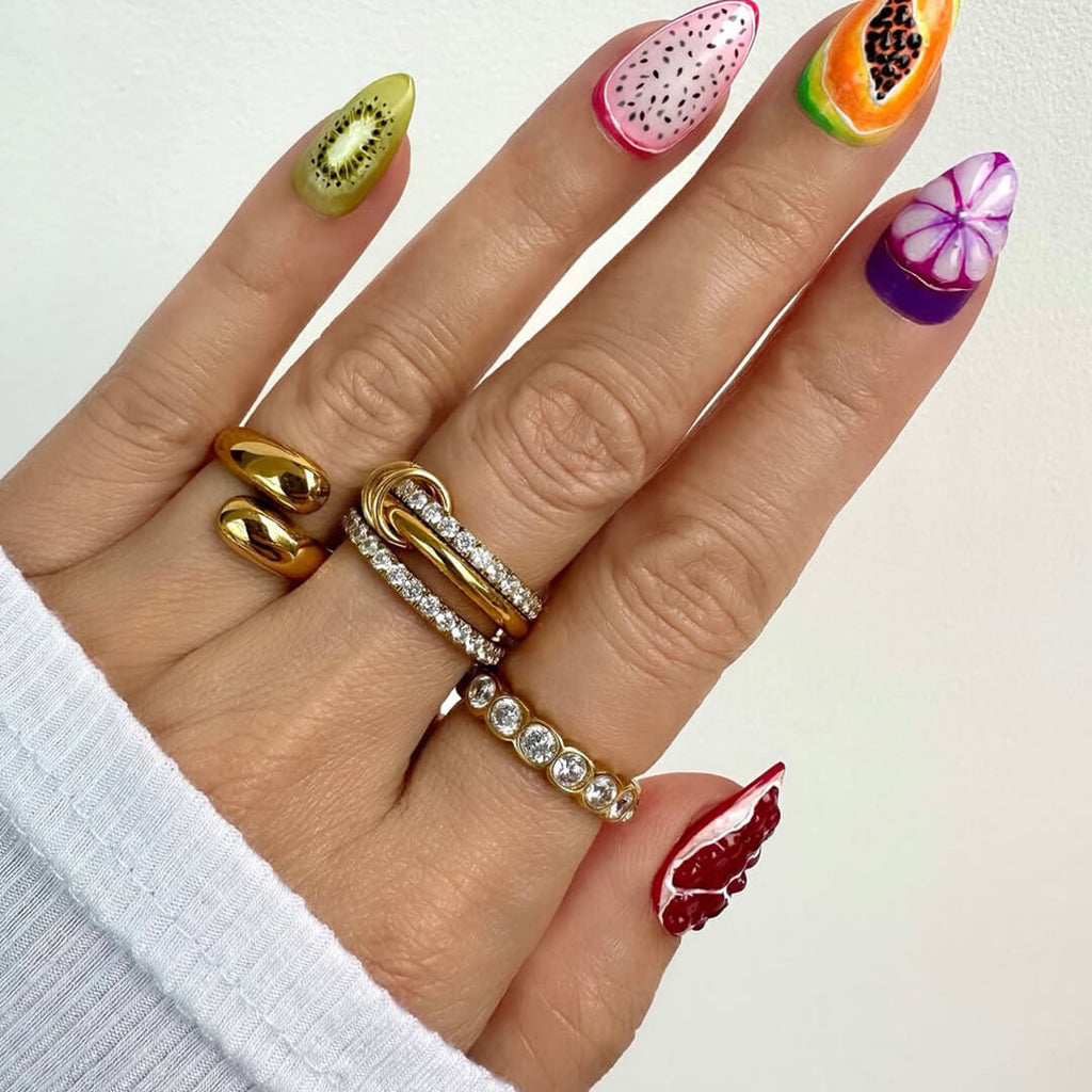 Pamela Sparkling Rhinestone Three Stacked Ring