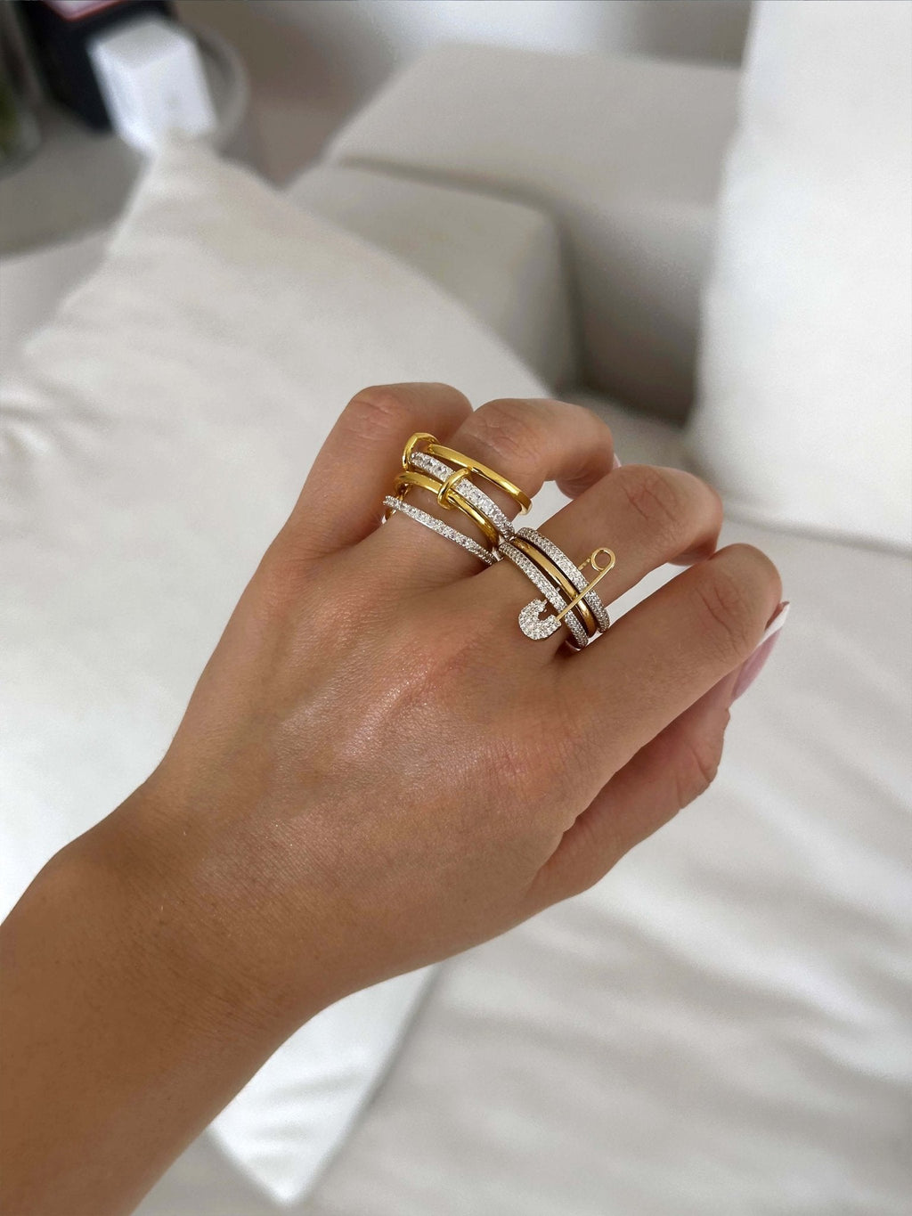 Ramona Rhinestone Stacked Ring