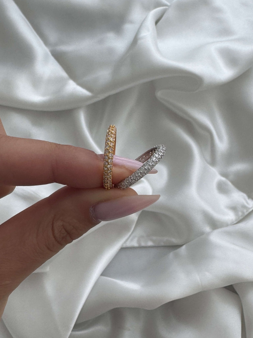 Soraya Crown-Edge Rhinestone Band Ring