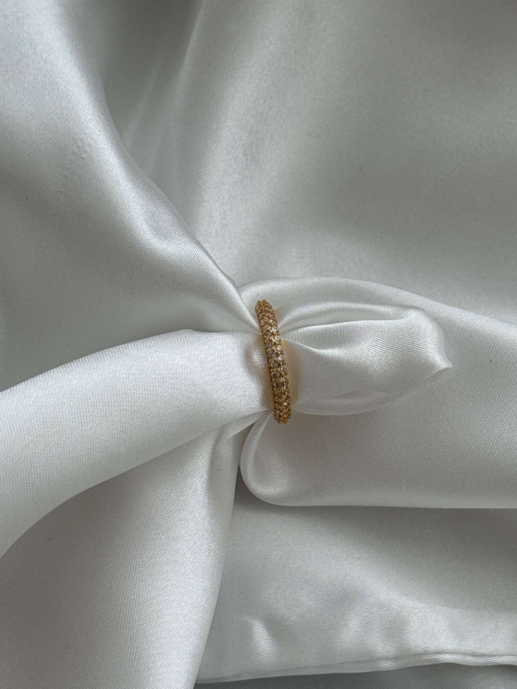 Soraya Crown-Edge Rhinestone Band Ring