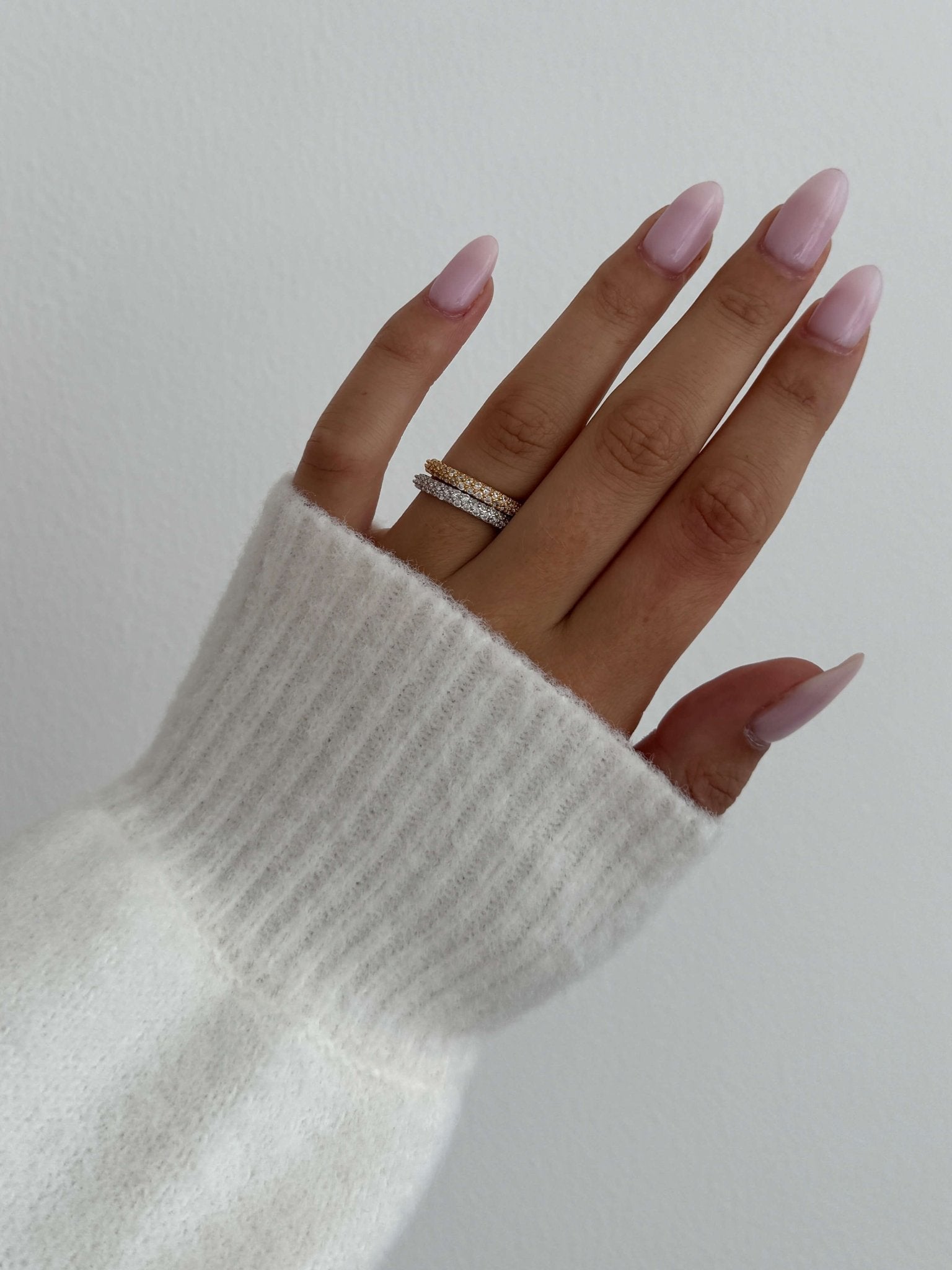 Soraya Crown-Edge Rhinestone Band Ring