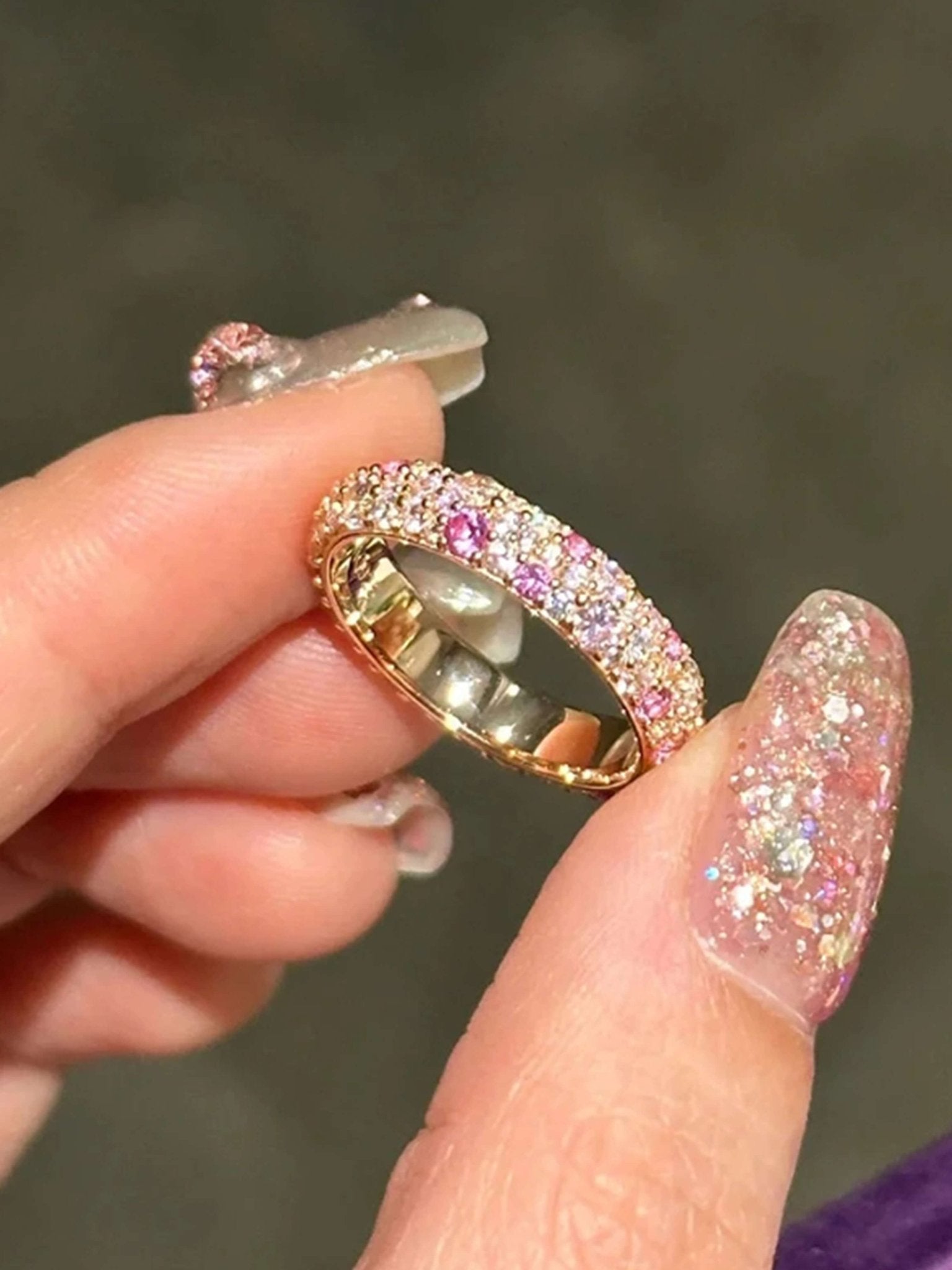 Valentina Gradient Rhinestone Band Ring