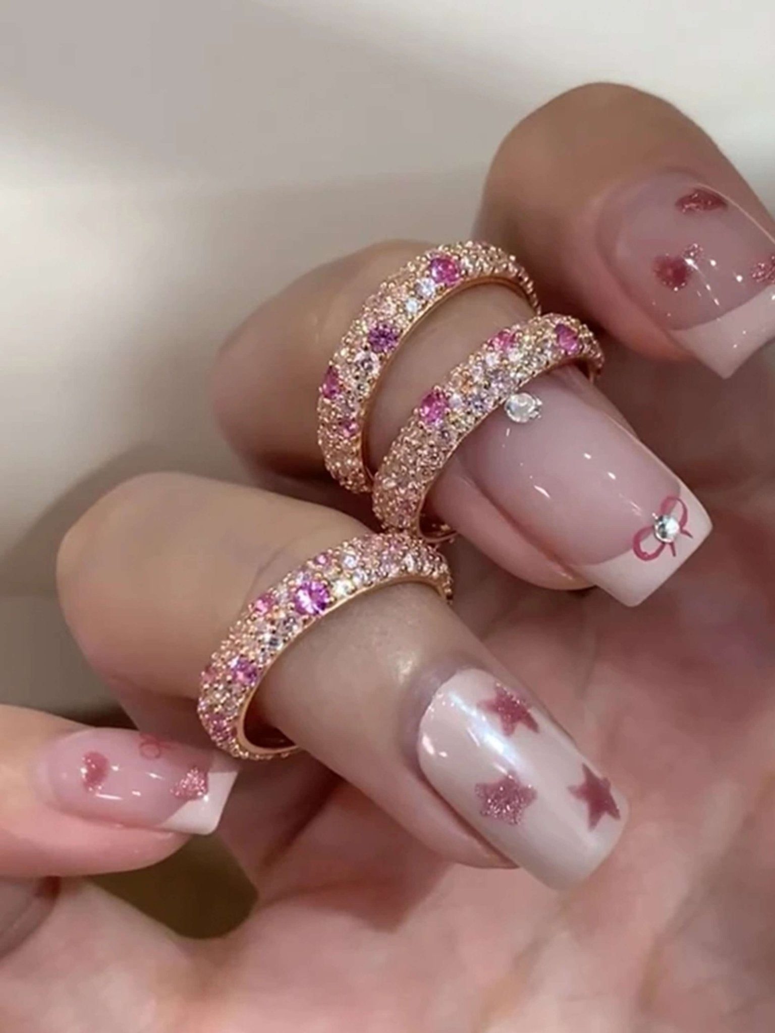 Valentina Gradient Rhinestone Band Ring