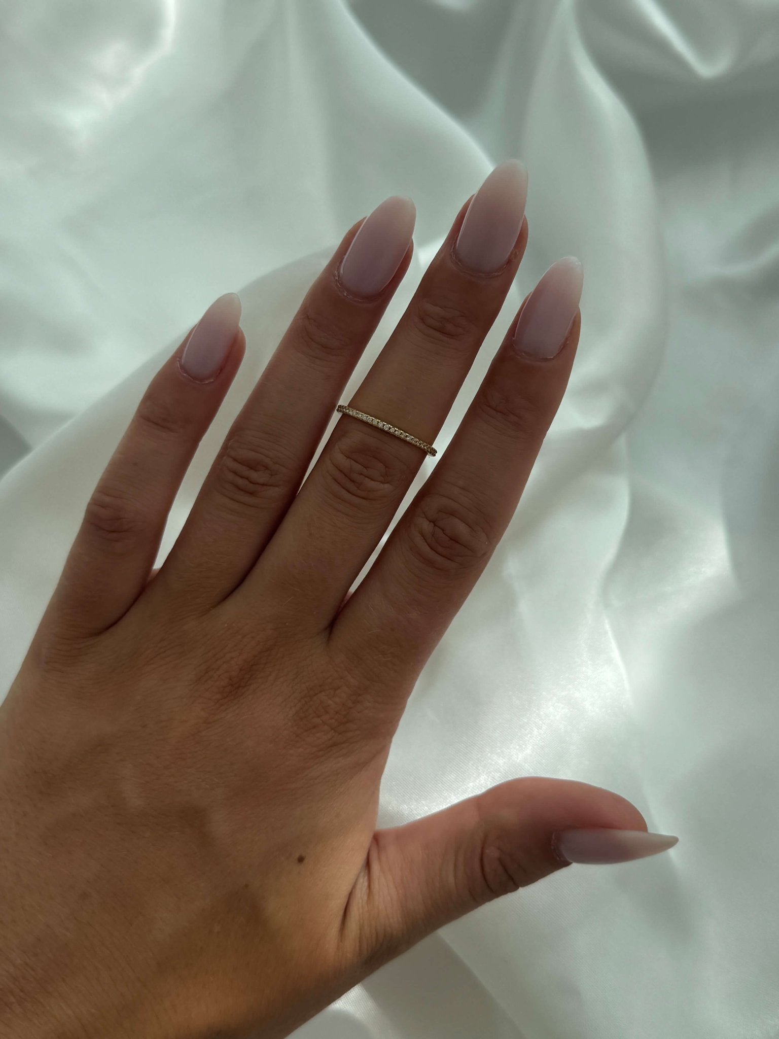 Yalina Slim Pavé Band Ring