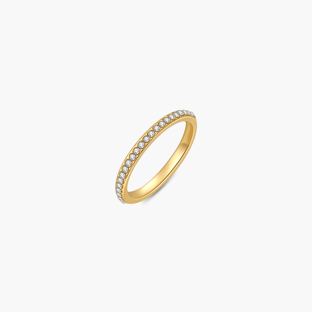 Yalina Slim Pavé Band Ring