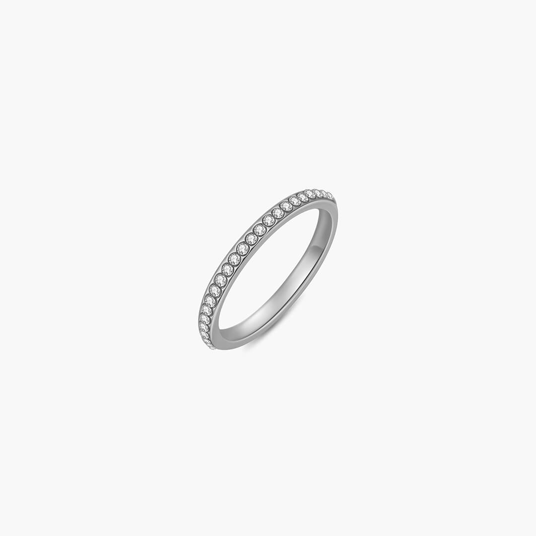 Yalina Slim Pavé Band Ring
