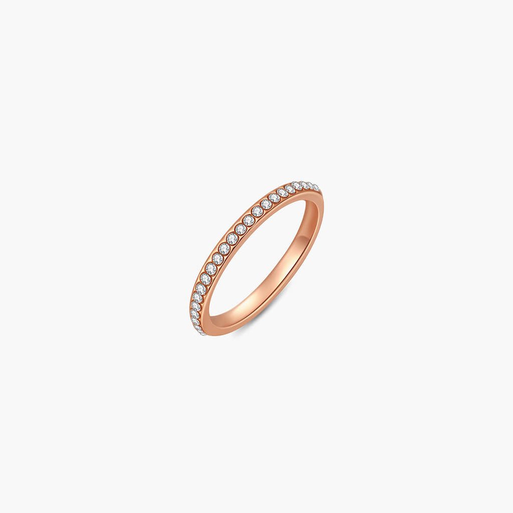Yalina Slim Pavé Band Ring