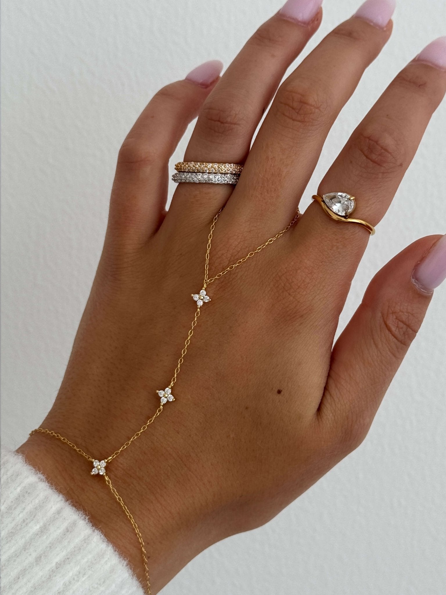 Soraya Crown-Edge Rhinestone Band Ring