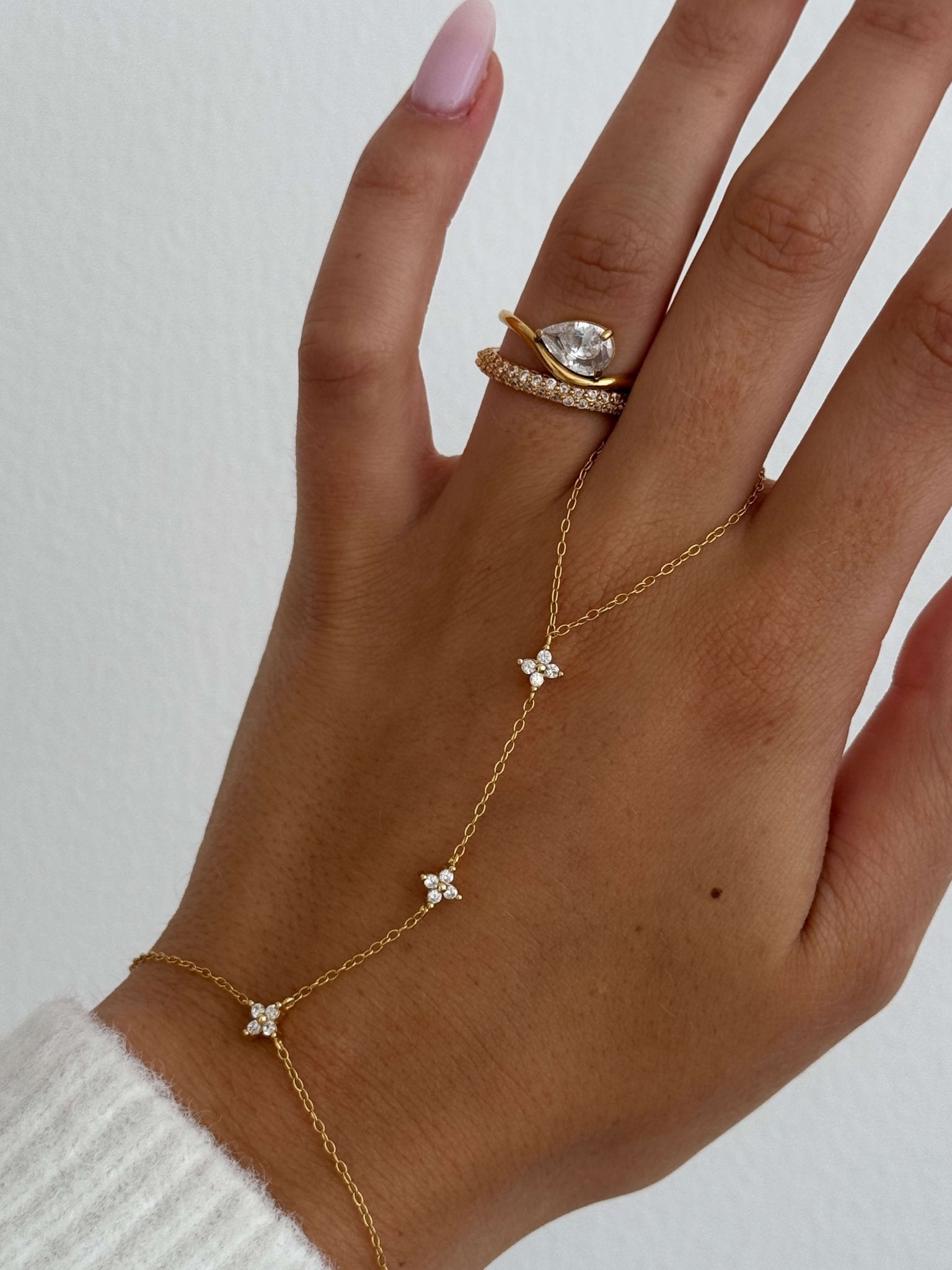 Soraya Crown-Edge Rhinestone Band Ring