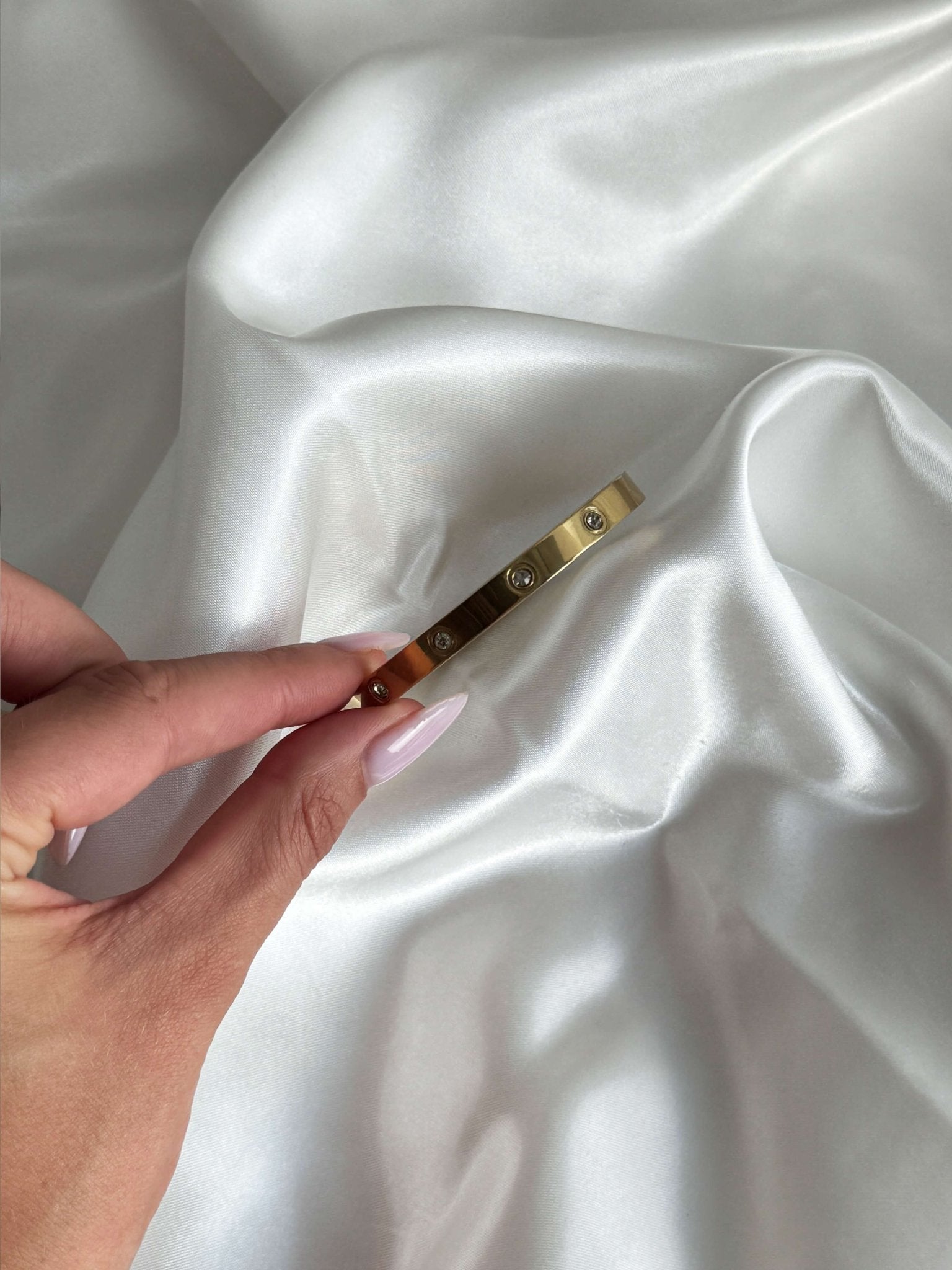 Sleek Zirconia Accent Bangle Bracelet